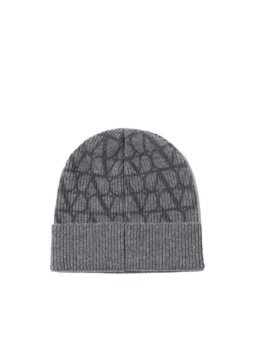 Textured Grey Wool Beanie