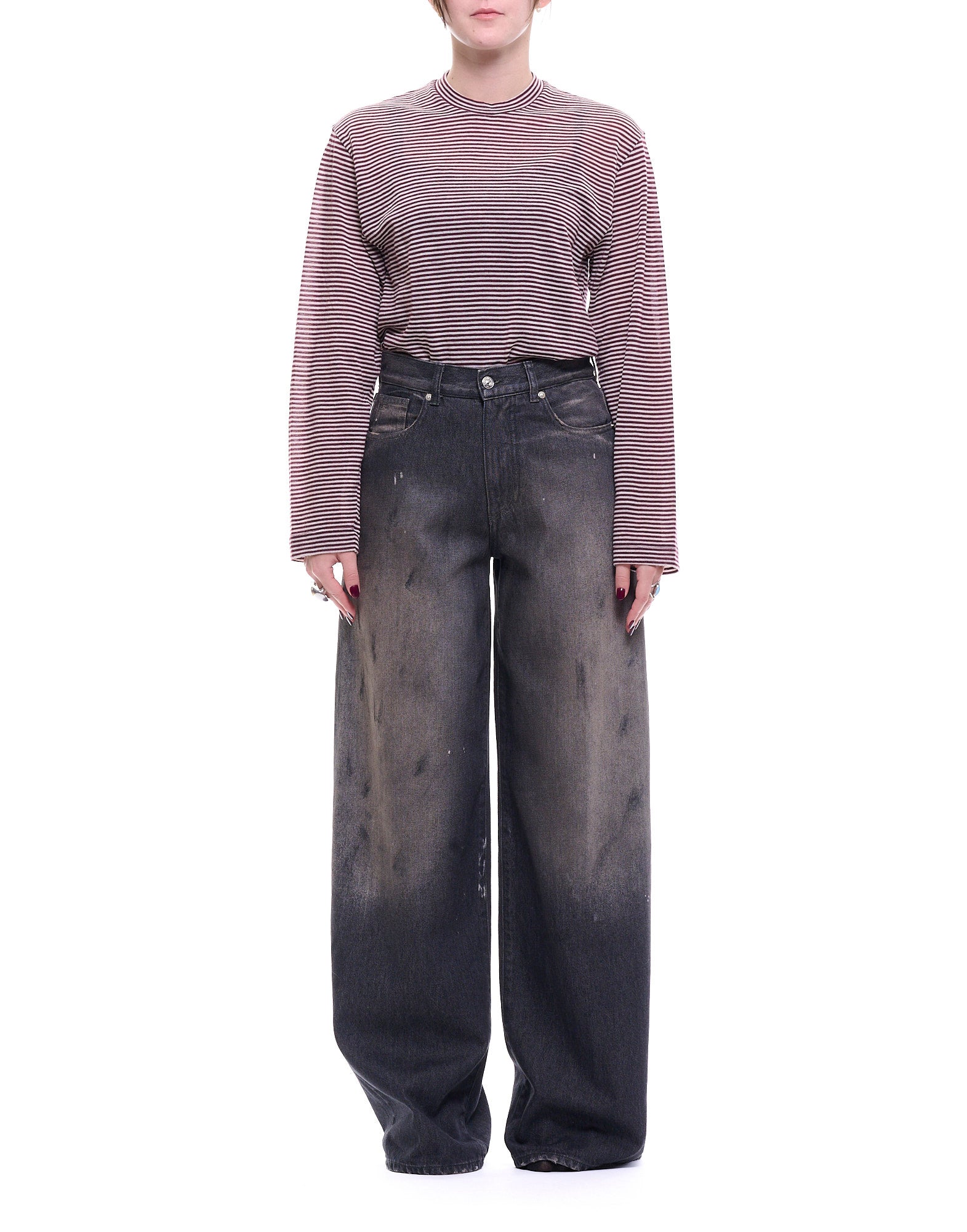 Wide-Leg Dark Wash Jeans