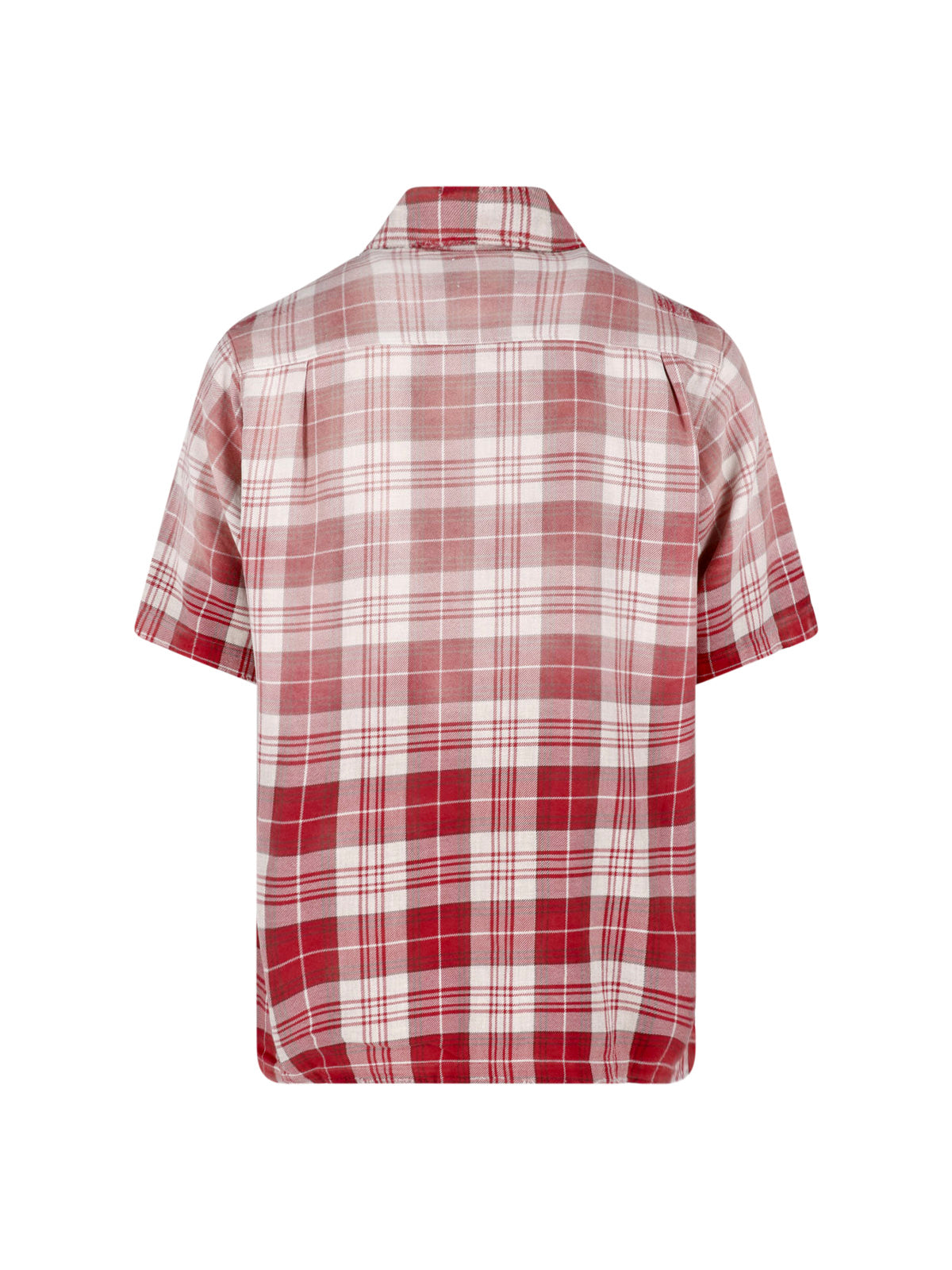 Short-Sleeve Plaid Shirt With Button-Down Front And Chest Pockets
