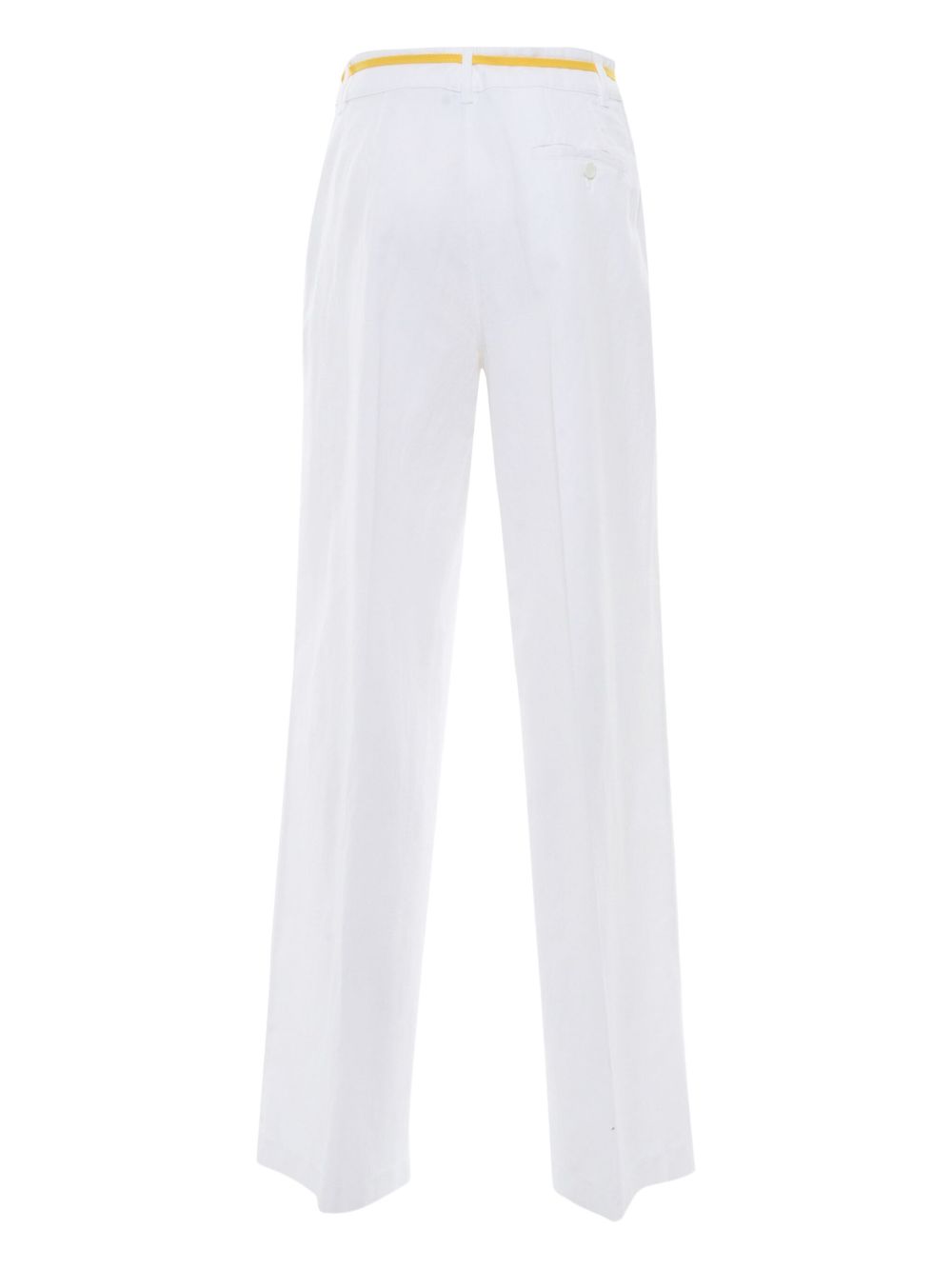 Straight-Leg Trousers With Yellow Drawstring Detail