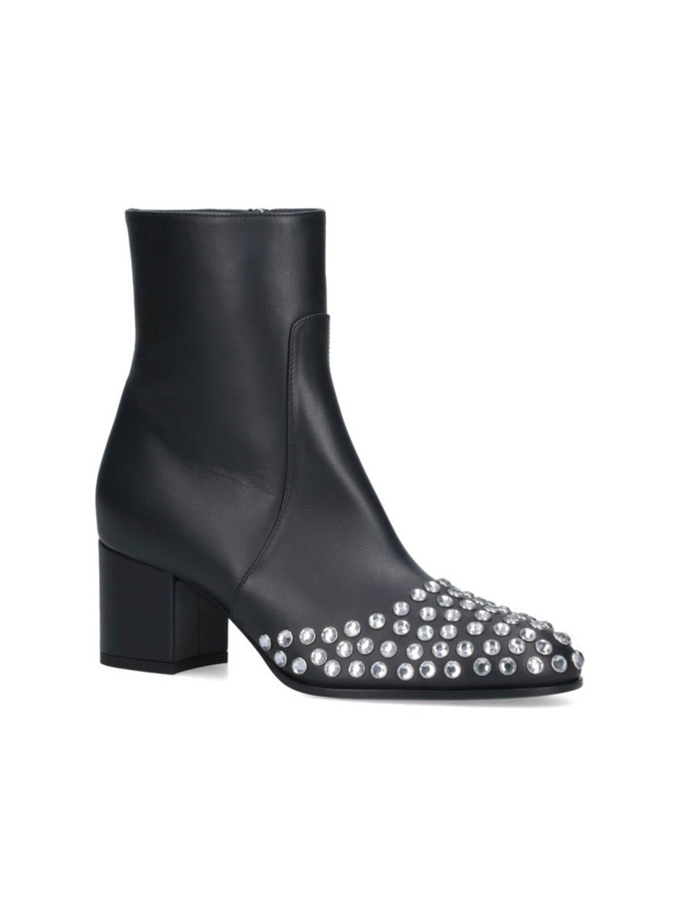 Ankle Boots With Silver Rhinestone Detailing