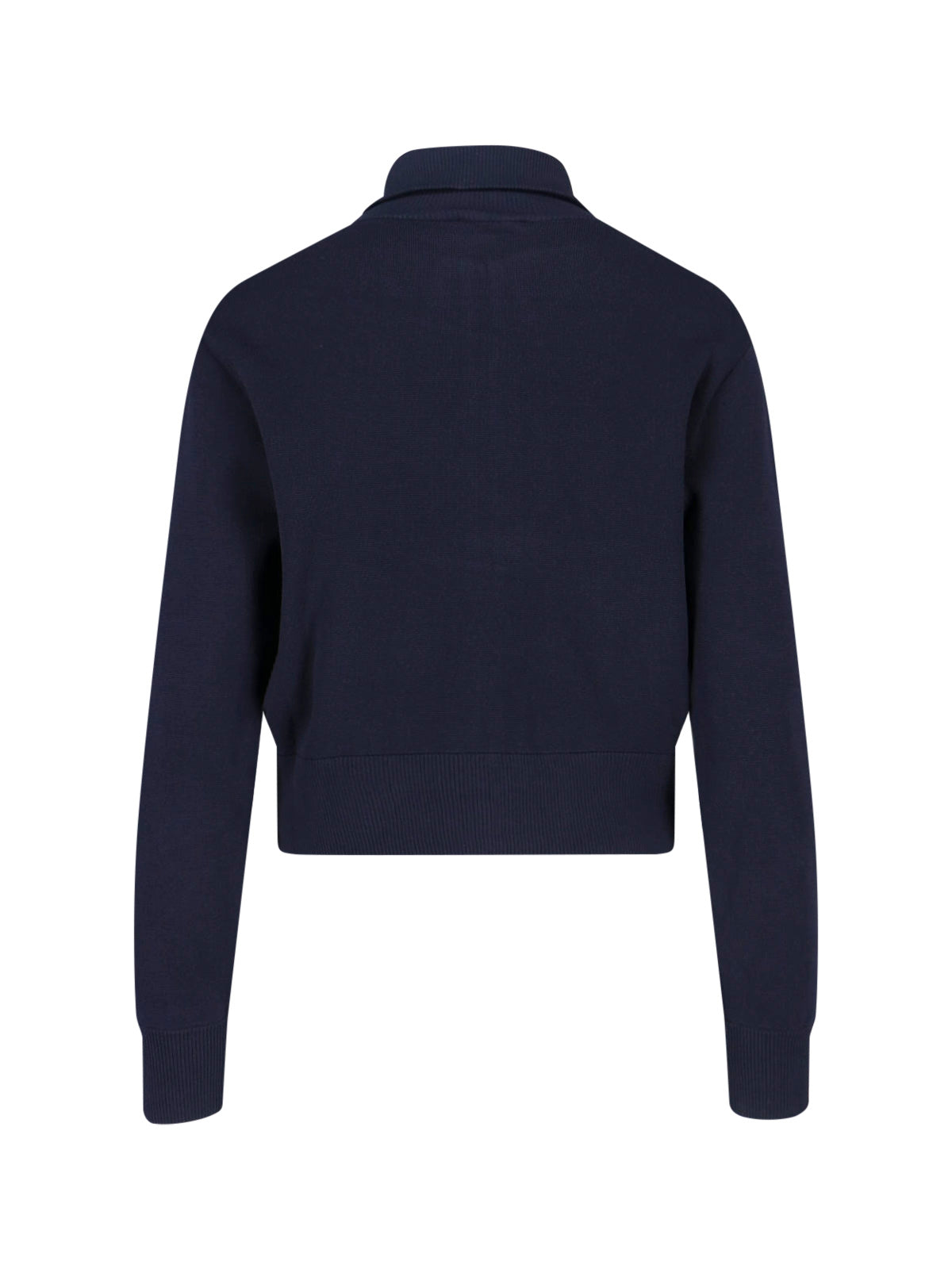 Navy Viscose Blend Zip Sweatshirt