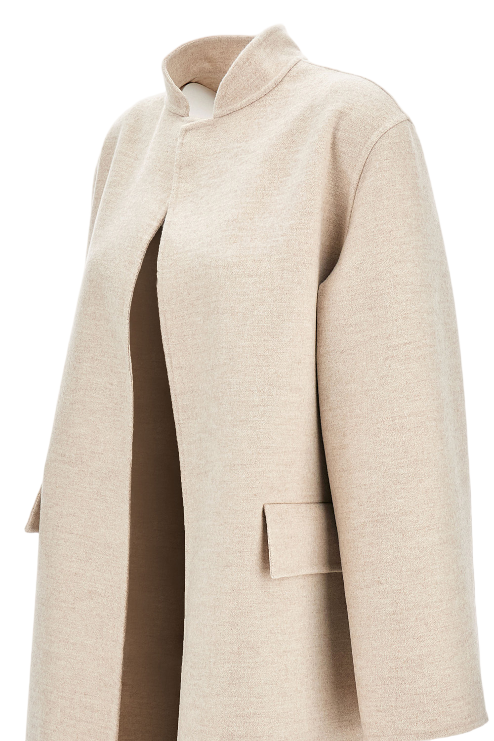 Long Cashmere Coat With Open Front
