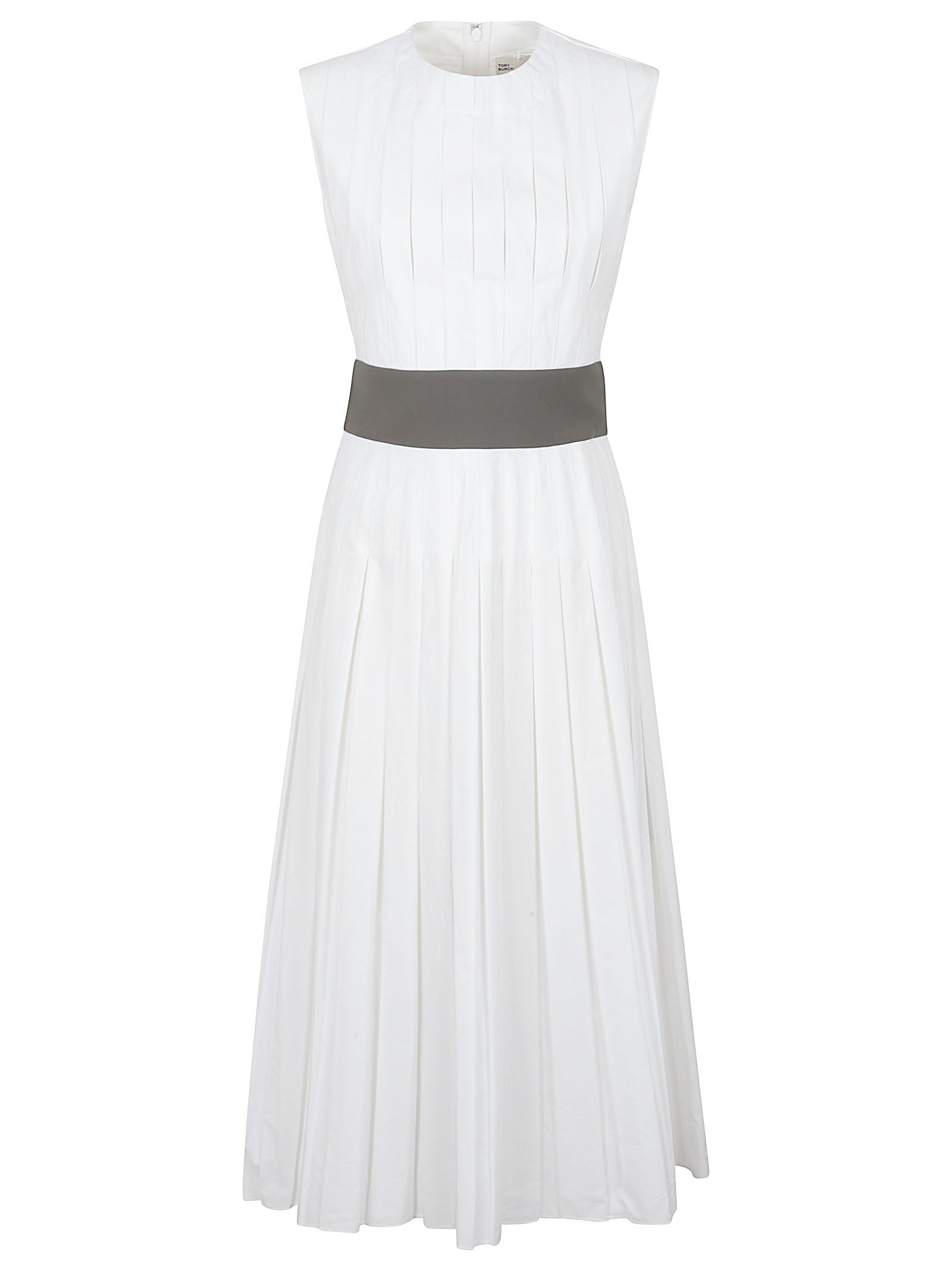 Midi Dress With Vertical Pleats