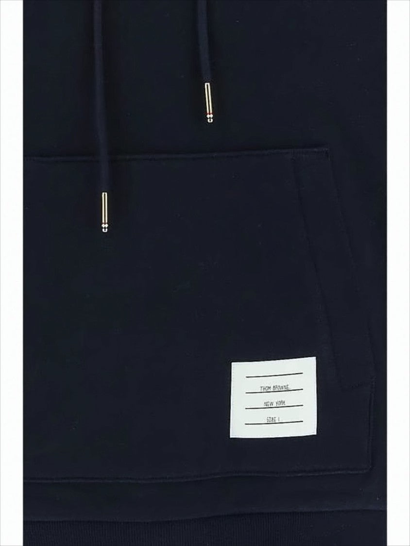 Relaxed-Fit Black Hooded Sweatshirt With Distinctive Stripe Detail