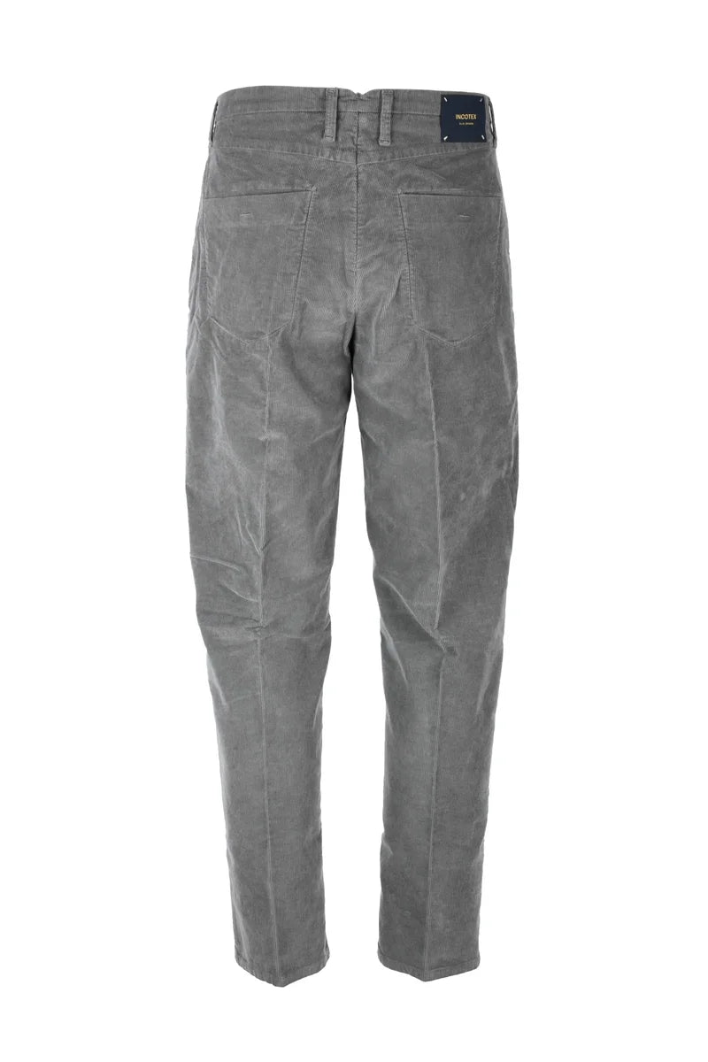 Velvet Stretch Trousers - Grey