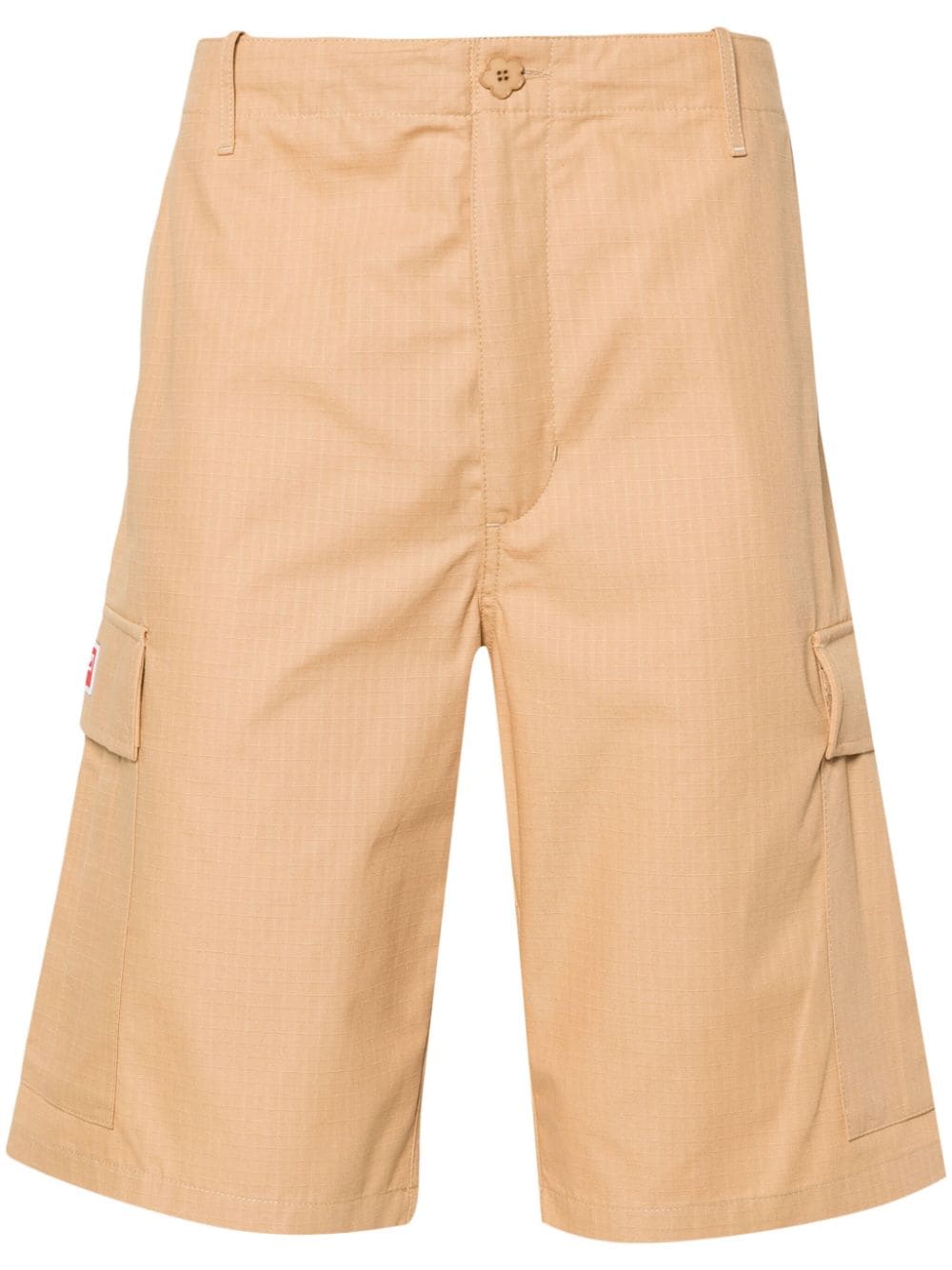 Caramel Brown Cotton Ripstop Cargo Shorts