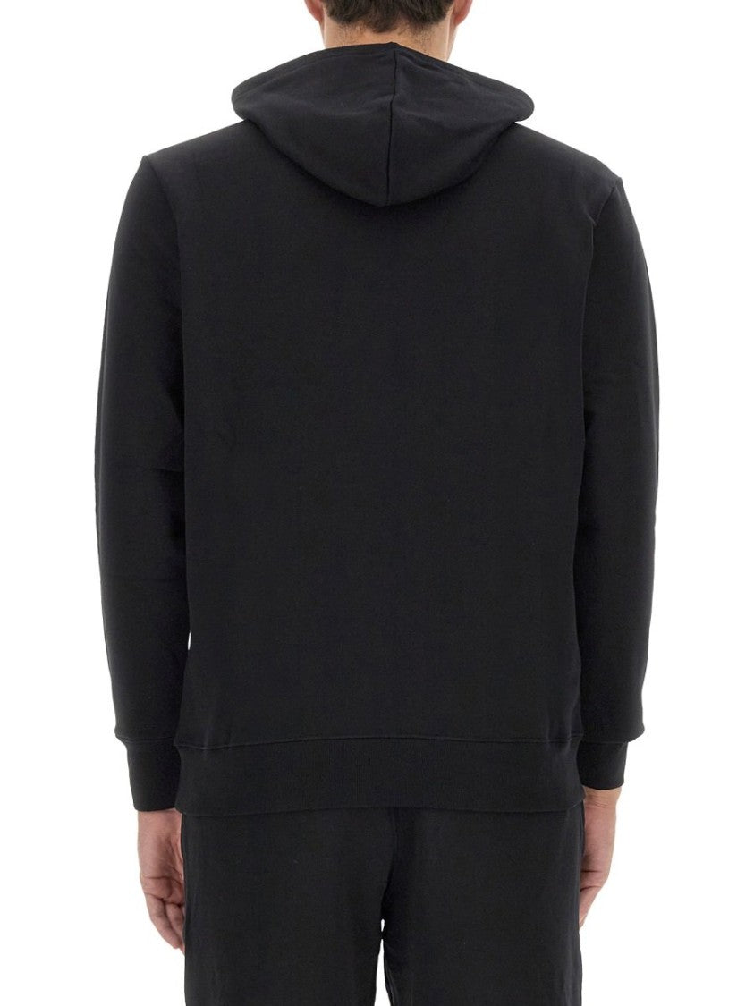 Classic Black Pullover Hoodie With Embroidered Logo