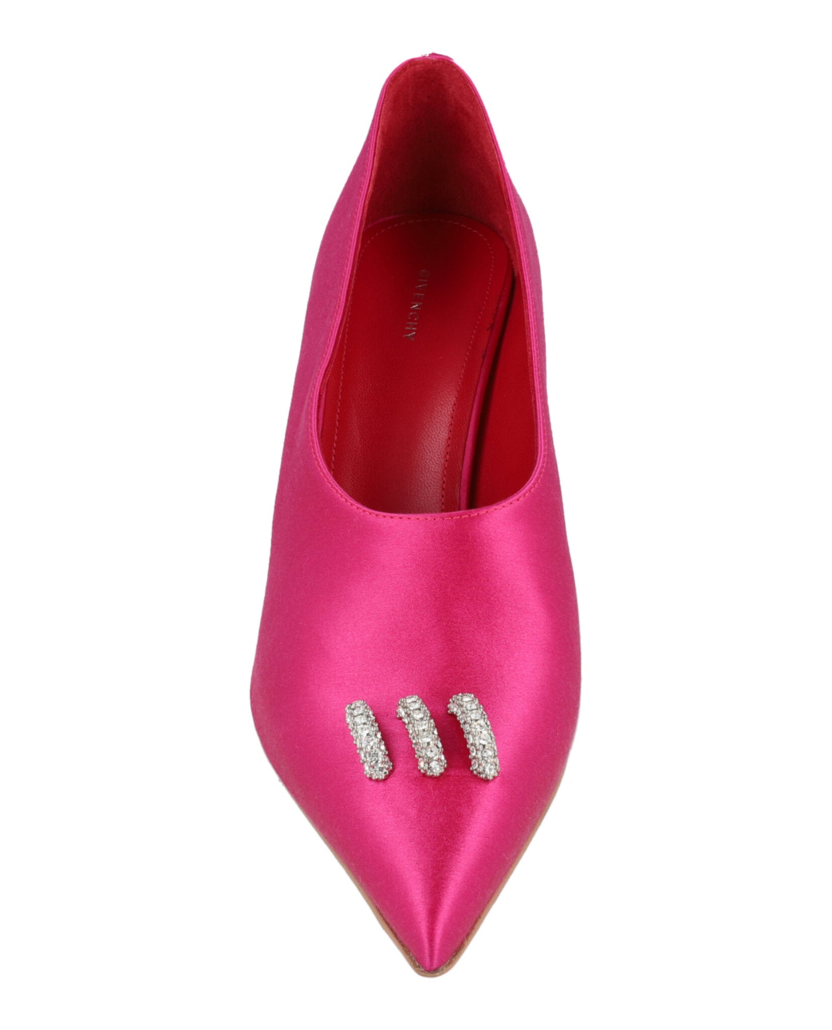 Show Pumps In Satin With Crystals Details