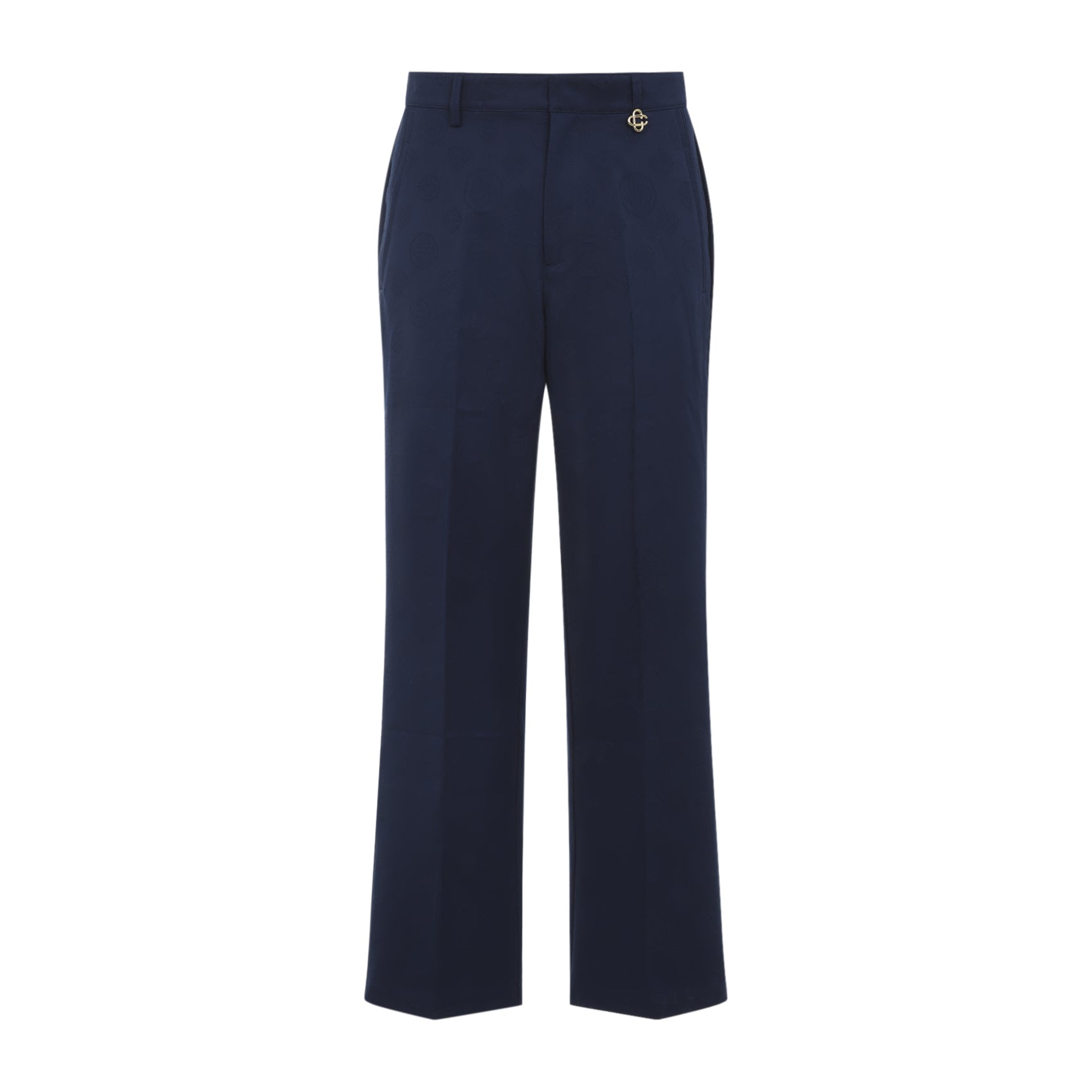 Straight-Leg Tailored Pants With Jacquard Pattern