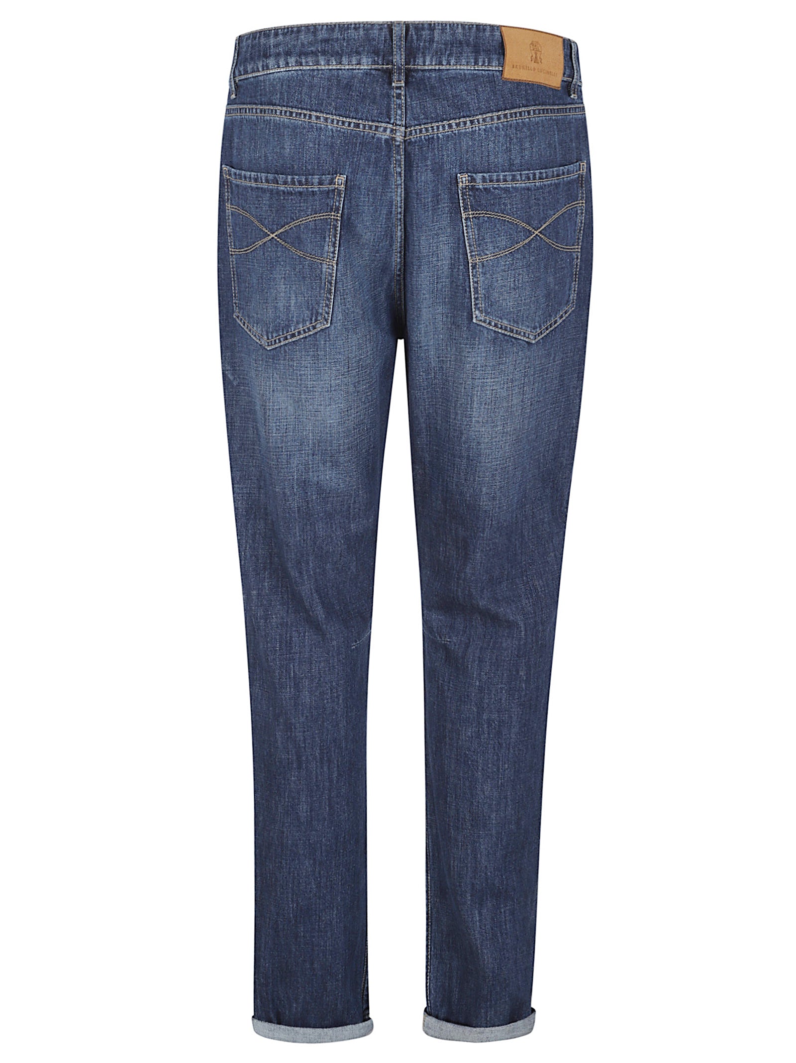 Medium Blue Straight-Leg Denim Jeans