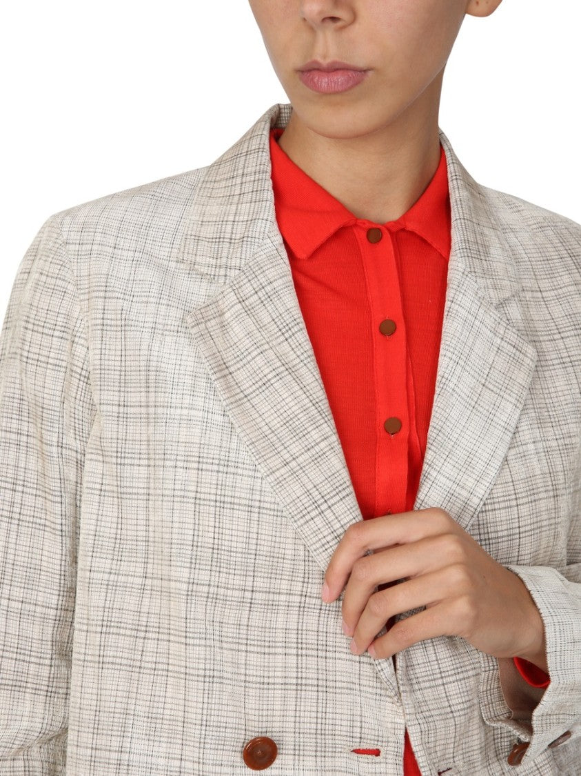 Tailored Double-Breasted Blazer With Notched Lapels
