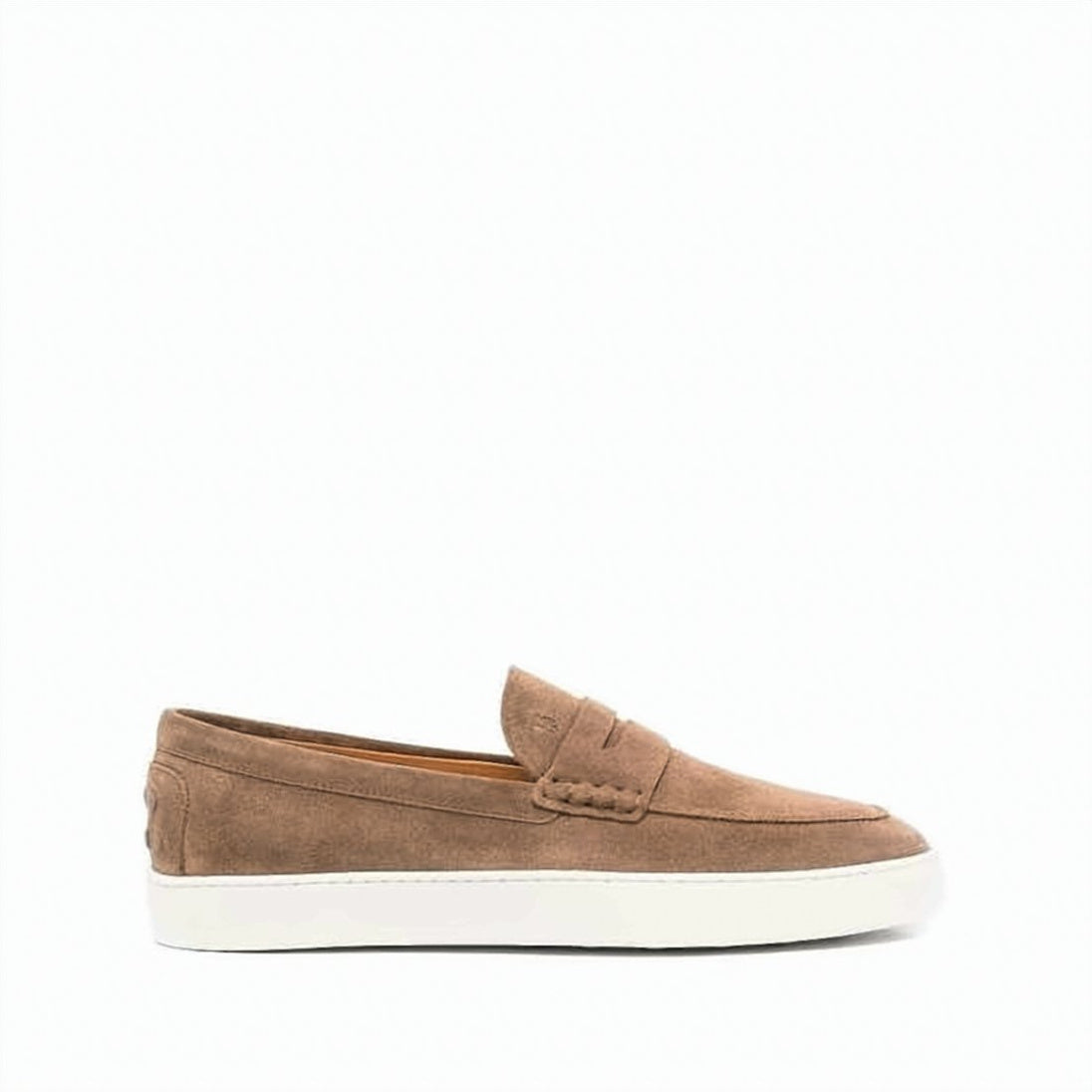Soft Suede Calf Leather Loafers With Classic Penny Strap
