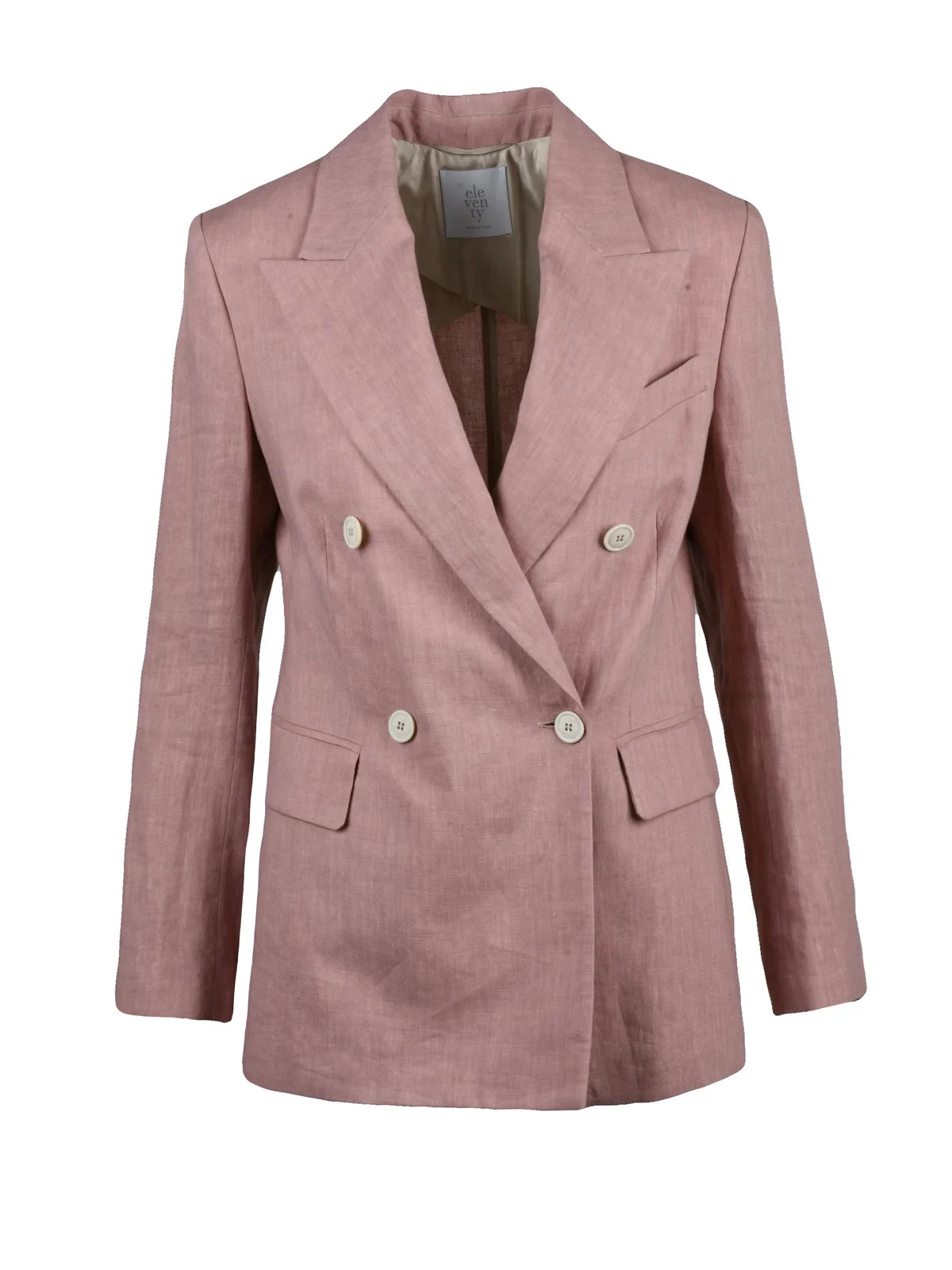 Pink Double-Breasted Linen Jacket