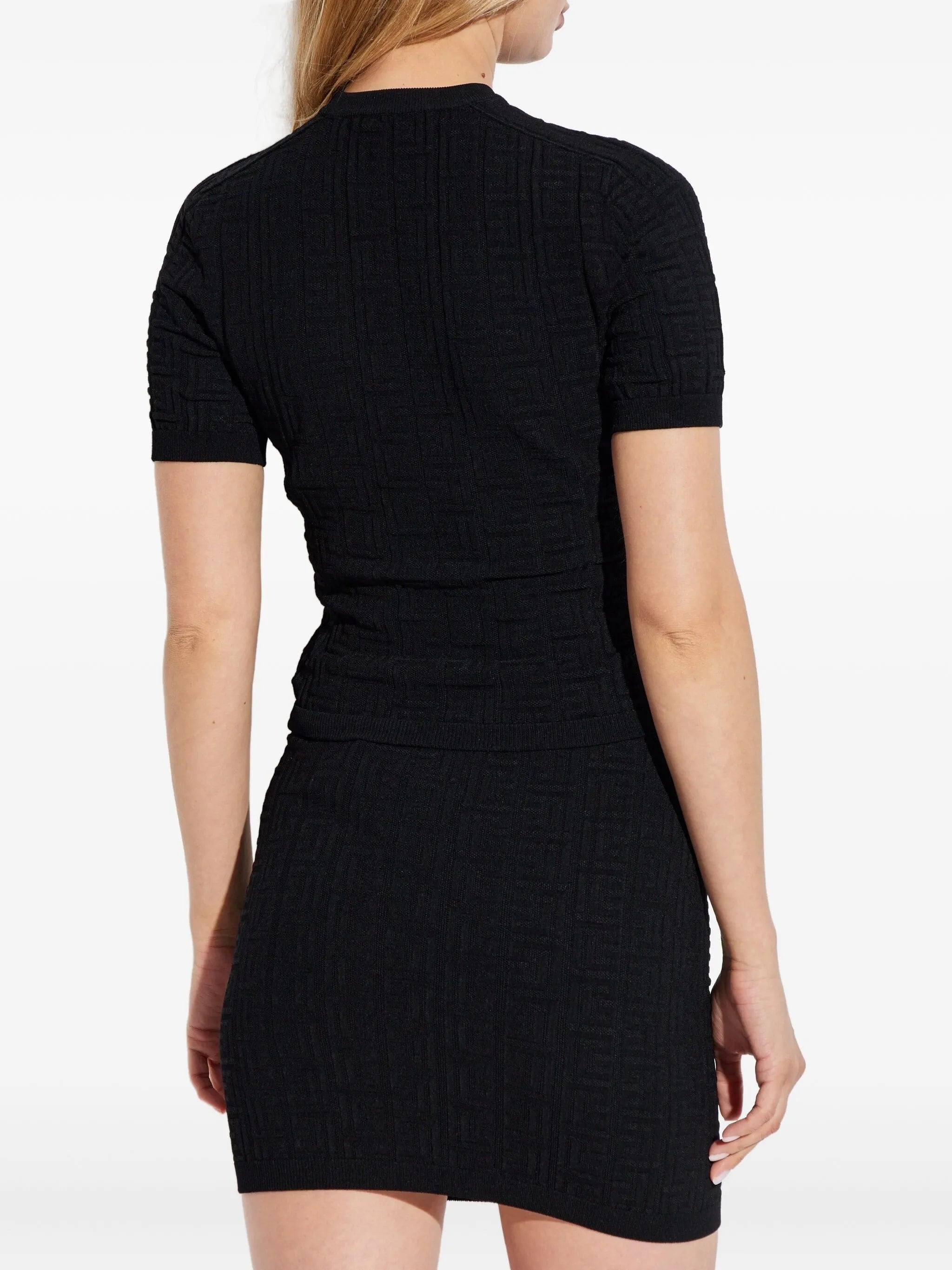 Black Classic Ss Cropped Fitted Top