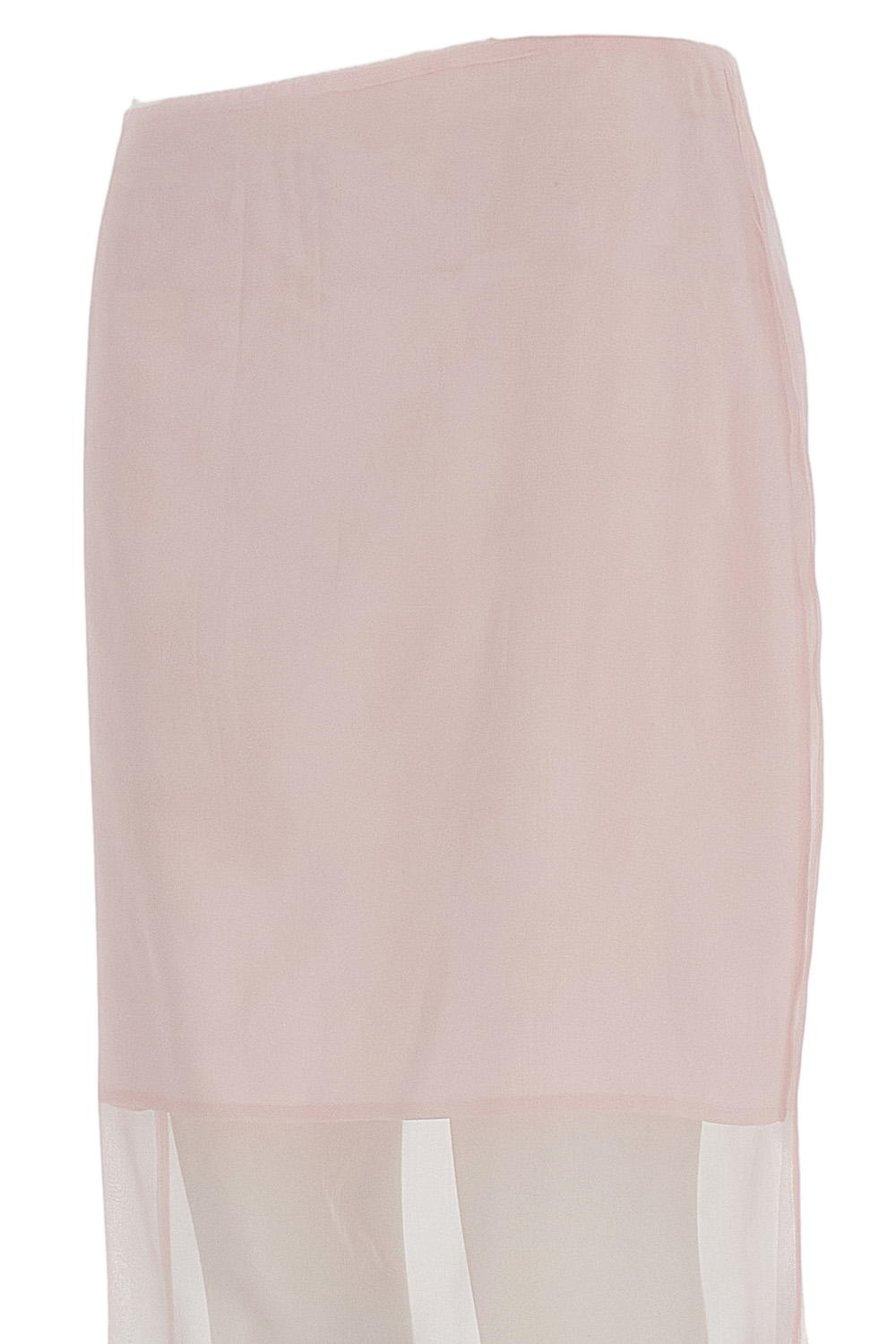 Sheer Organza Silk Midi Skirt with Half-Slip Lining