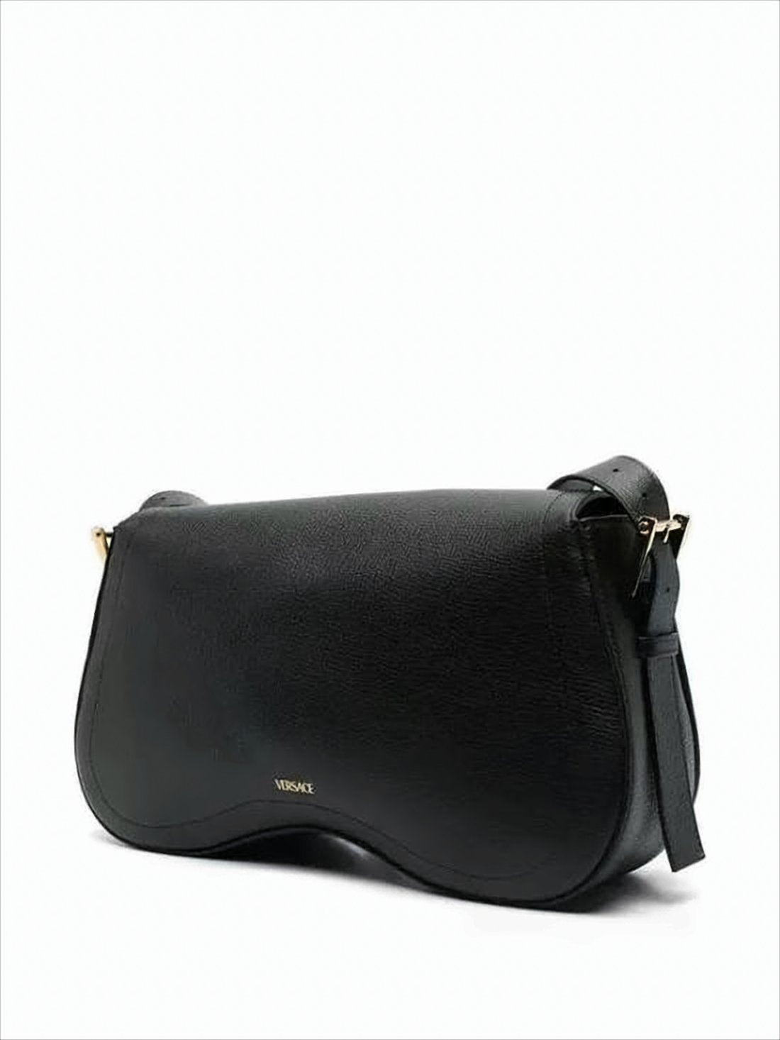 Curved Silhouette Calf Leather Crossbody Bag