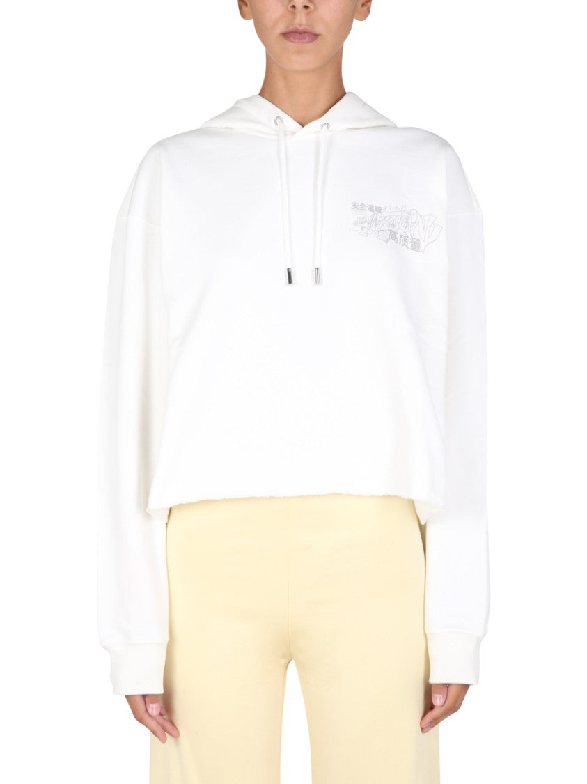 Cropped Hoodie With Artistic Graphics