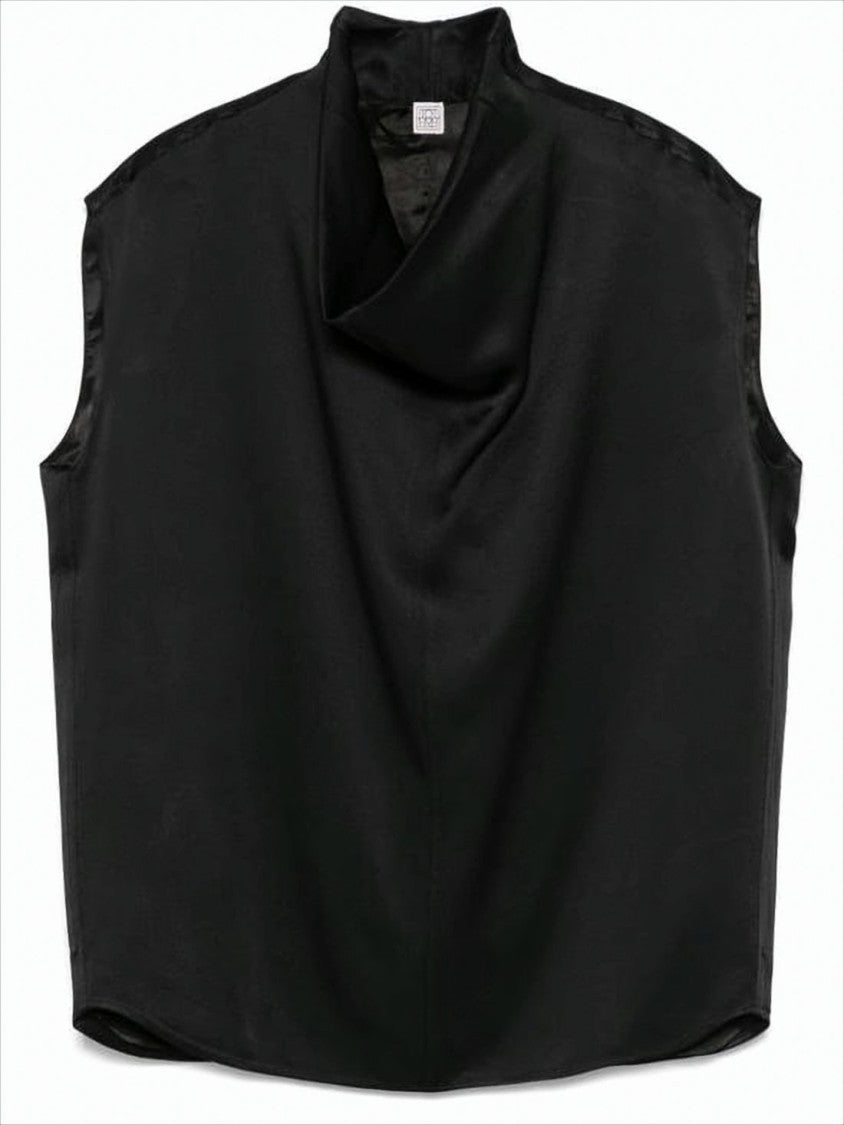 Black Sleeveless Top with Boxy Silhouette