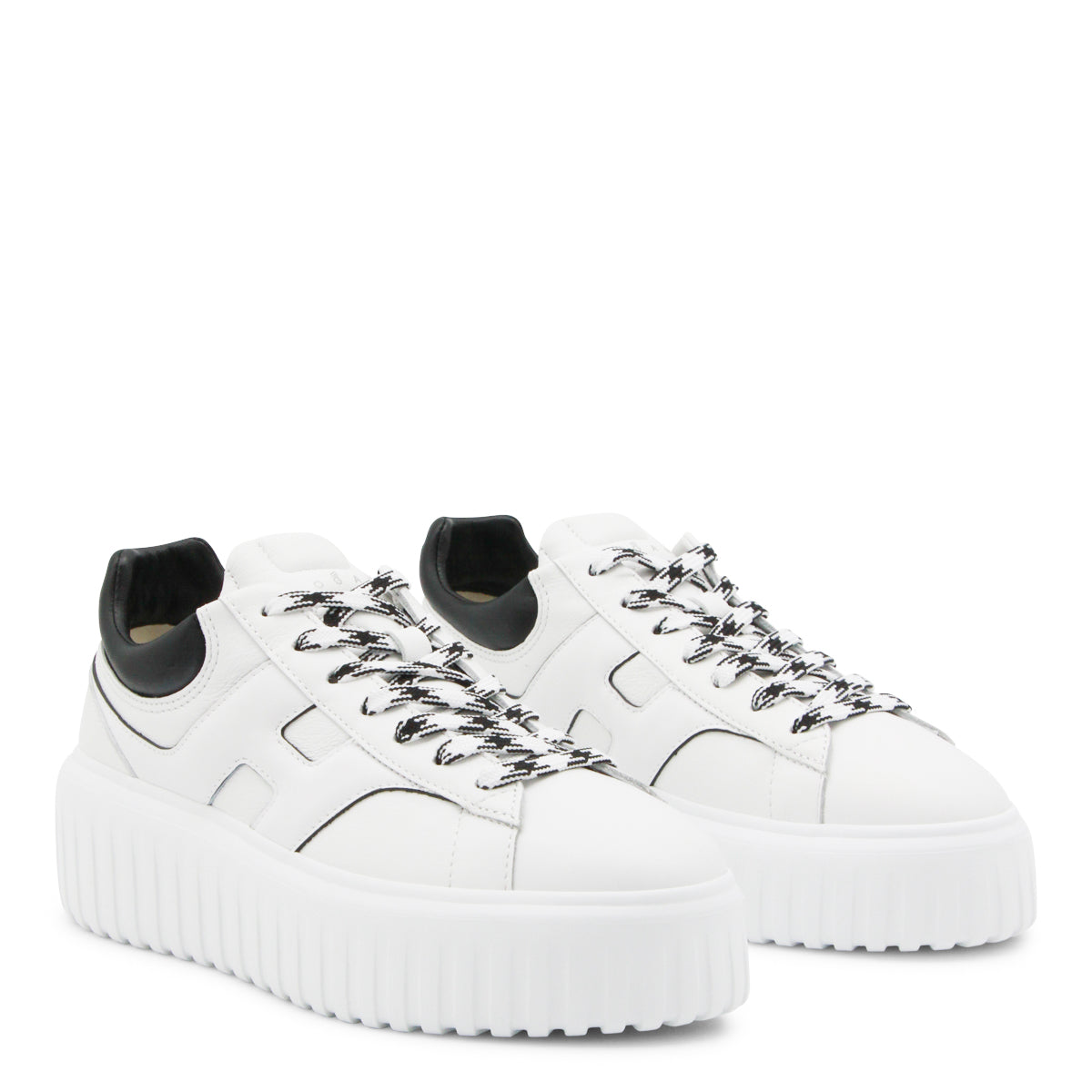 White And Black Leather Sneakers