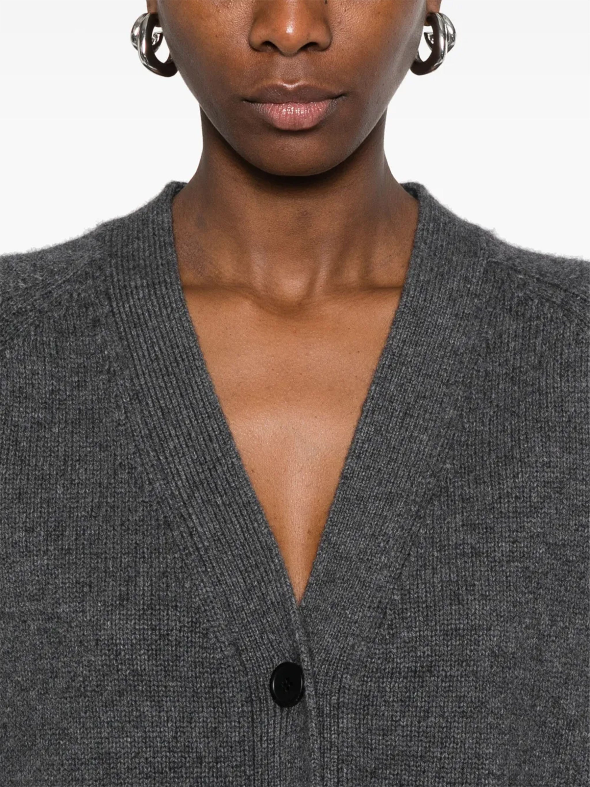 Grey Brat V-Neck Knitted Cardigan
