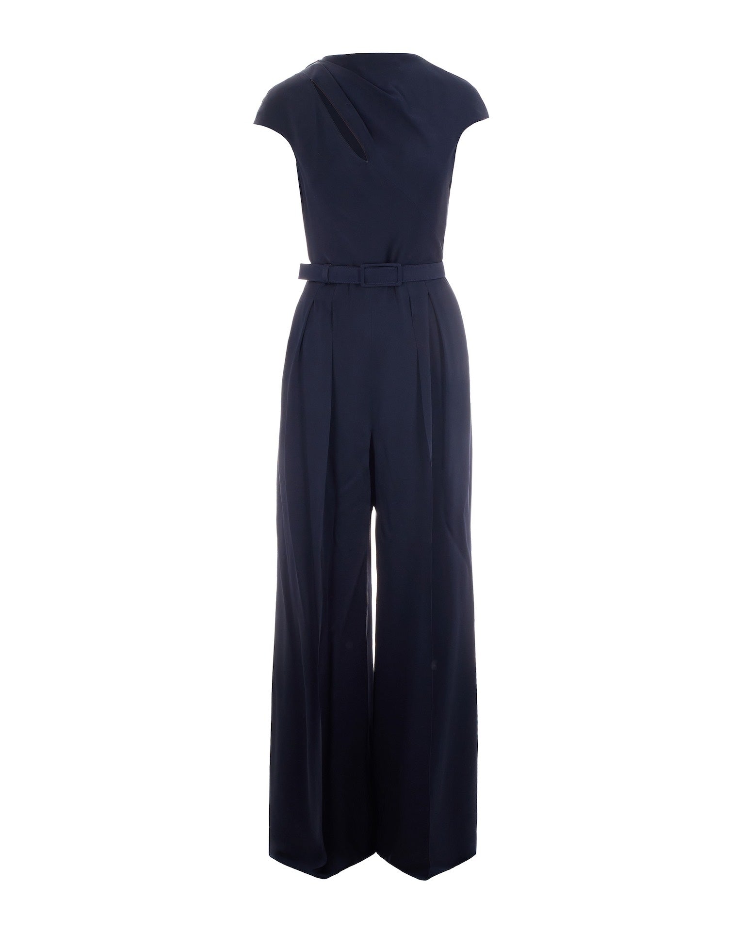 Night Blue Envers Satin Jumpsuit