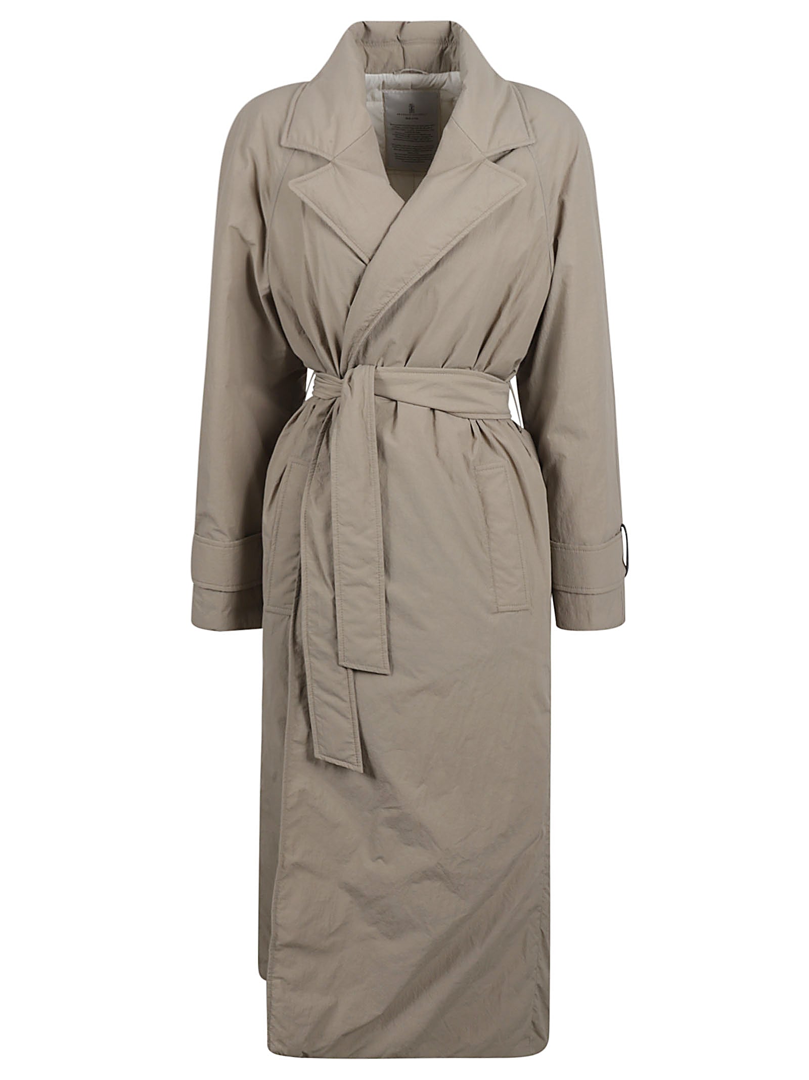 Trench Coat with Tailored Belt and Adjustable Cuffs