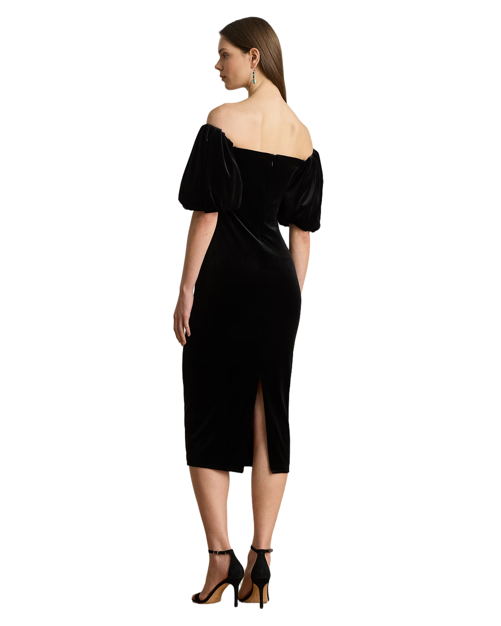 Elegant Cocktail Dress With Off-The-Shoulder Neckline
