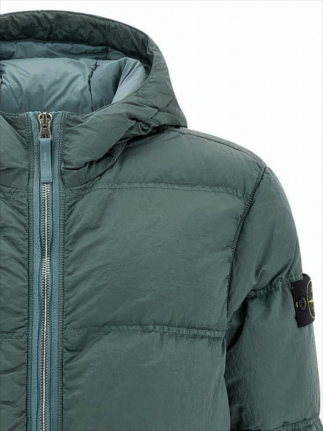 Quilted Hooded Down Parka With Eco-Nylon Fabrication