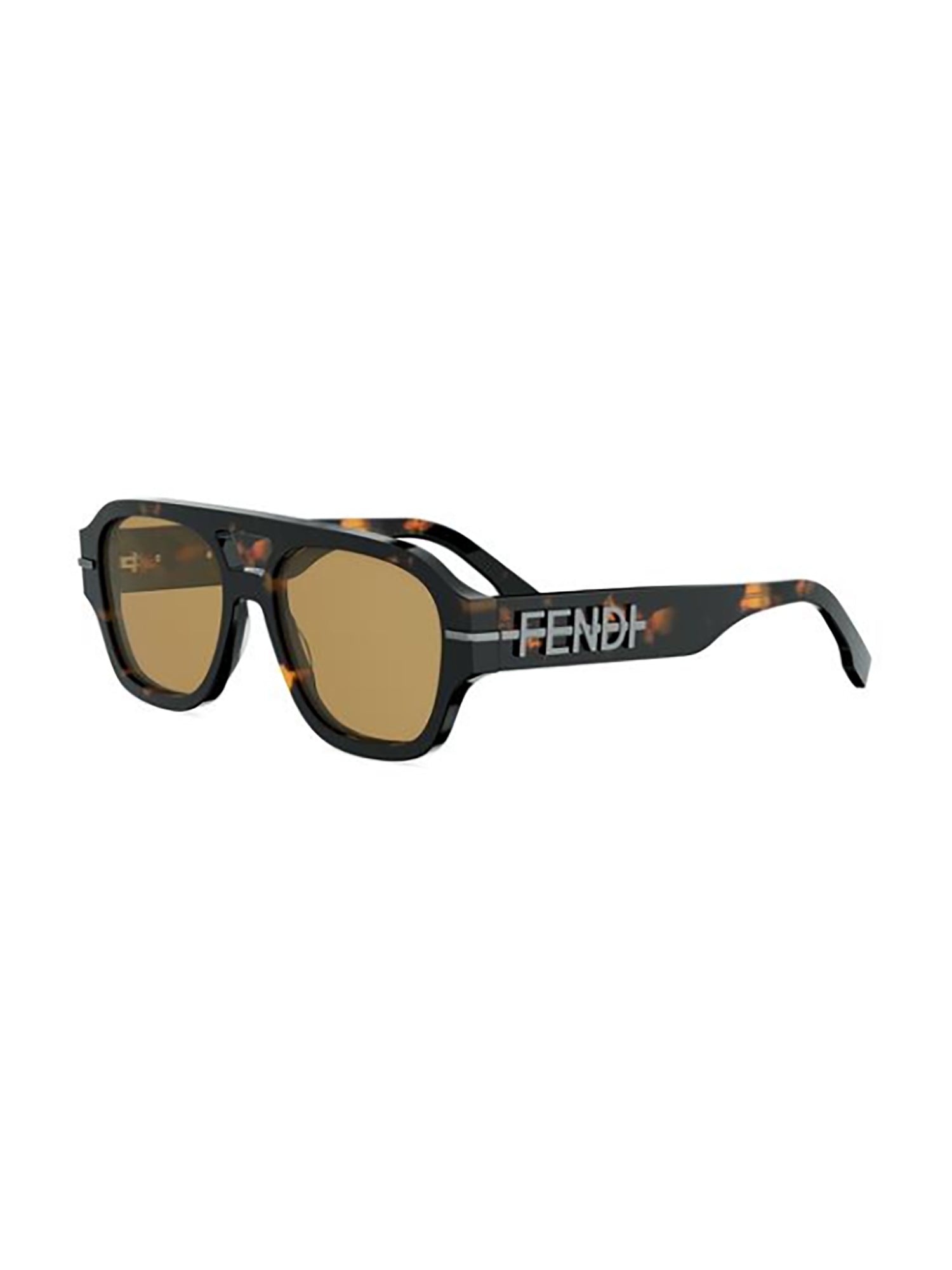 Rectangular Tortoiseshell Sunglasses with Bold Logo Detail