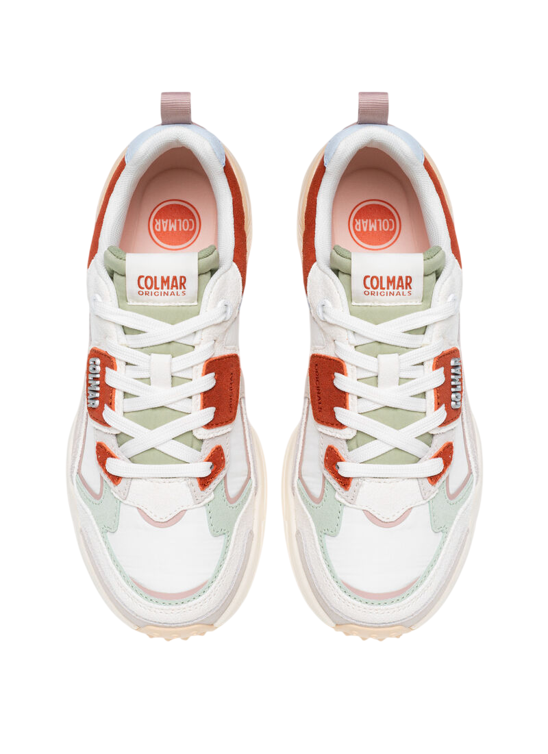 Multicolored Nylon Sneakers with Suede Inserts
