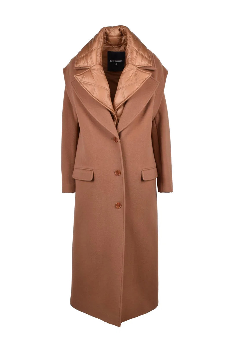 Long Convertible Coat - Brown