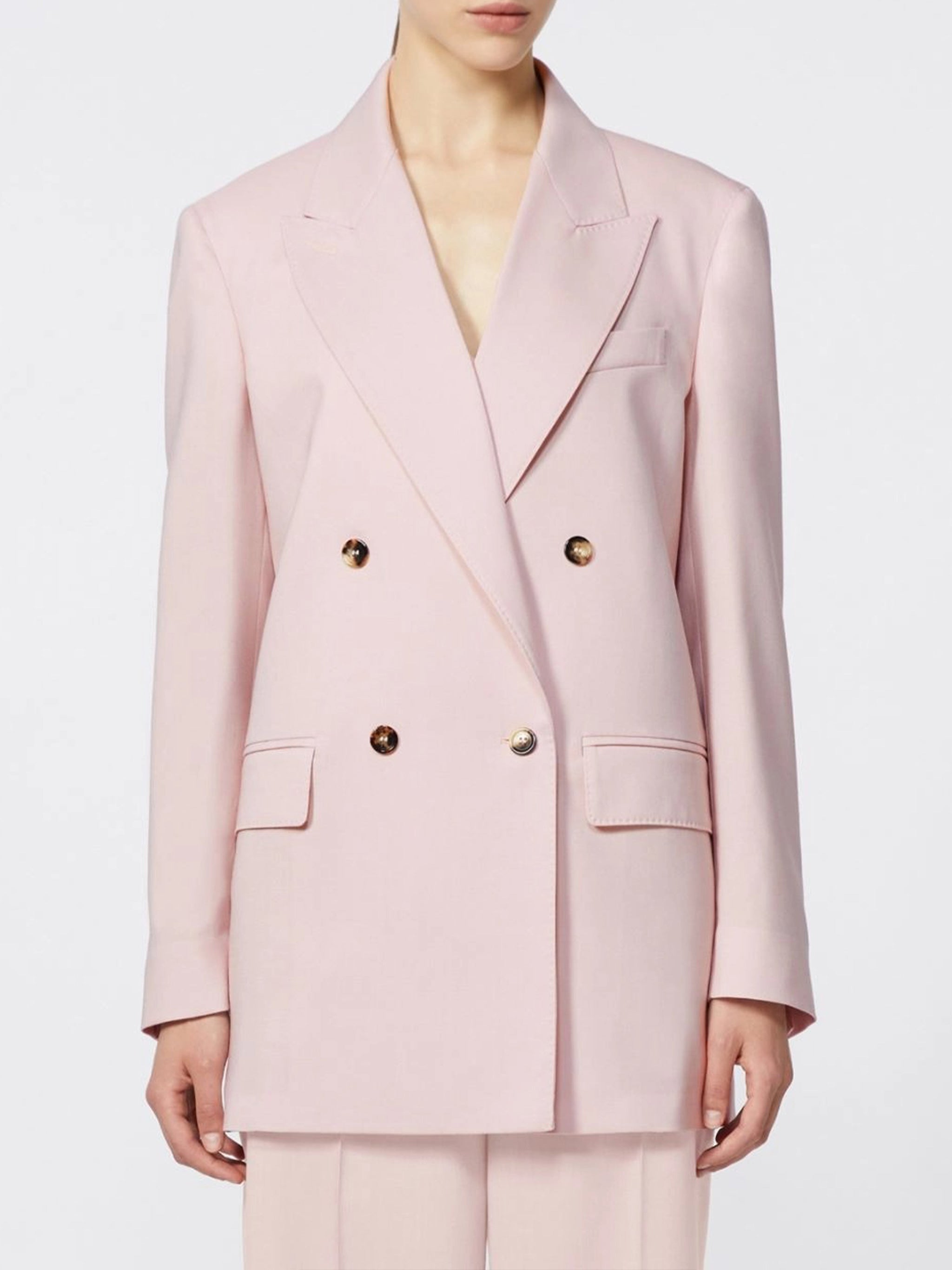 Pink Ombrosa Double-Breasted Cotton Blazer