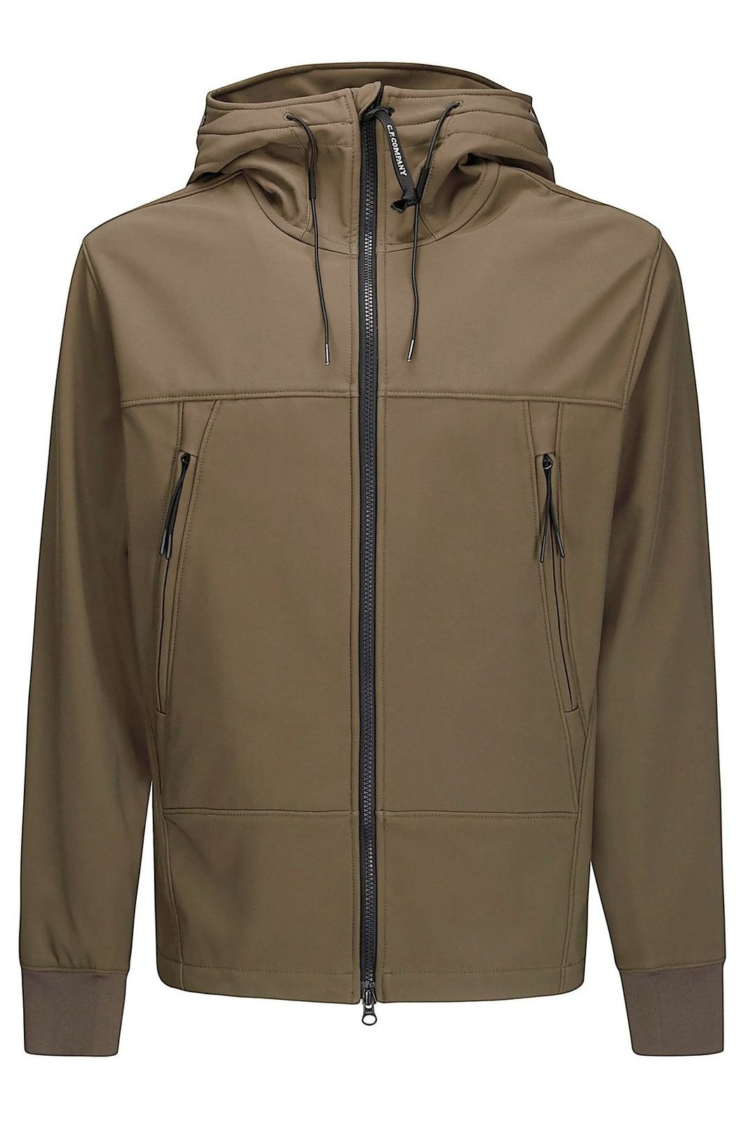 Minimalist Brown Jacket with Front Zipper and Hood