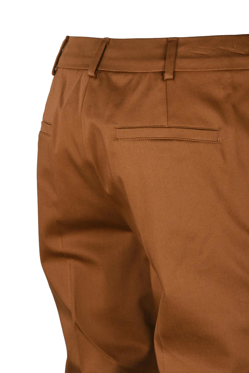 Cotton Stretch Trousers - Rust