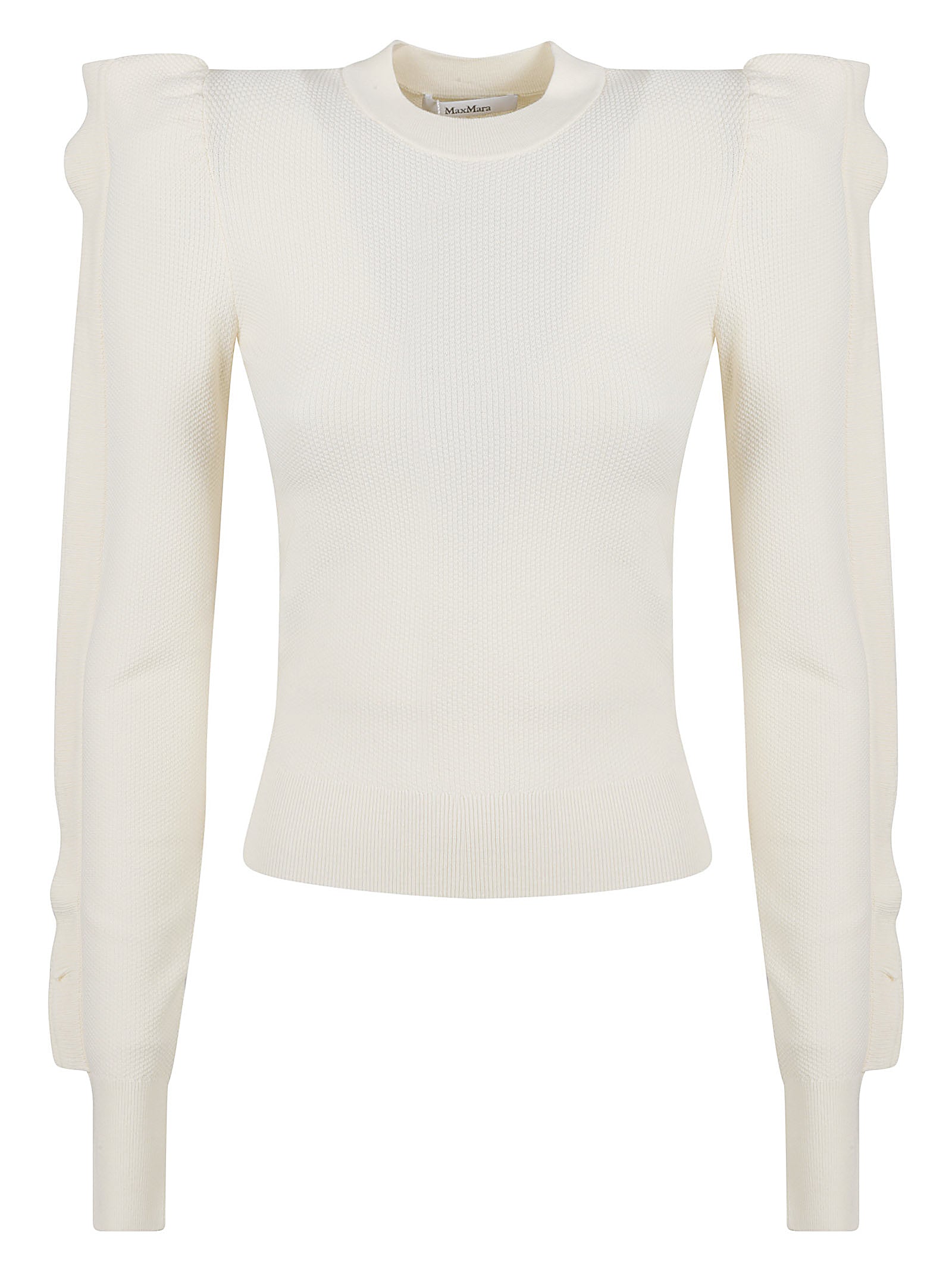 Fitted Ribbed Top with Puffed Sleeves