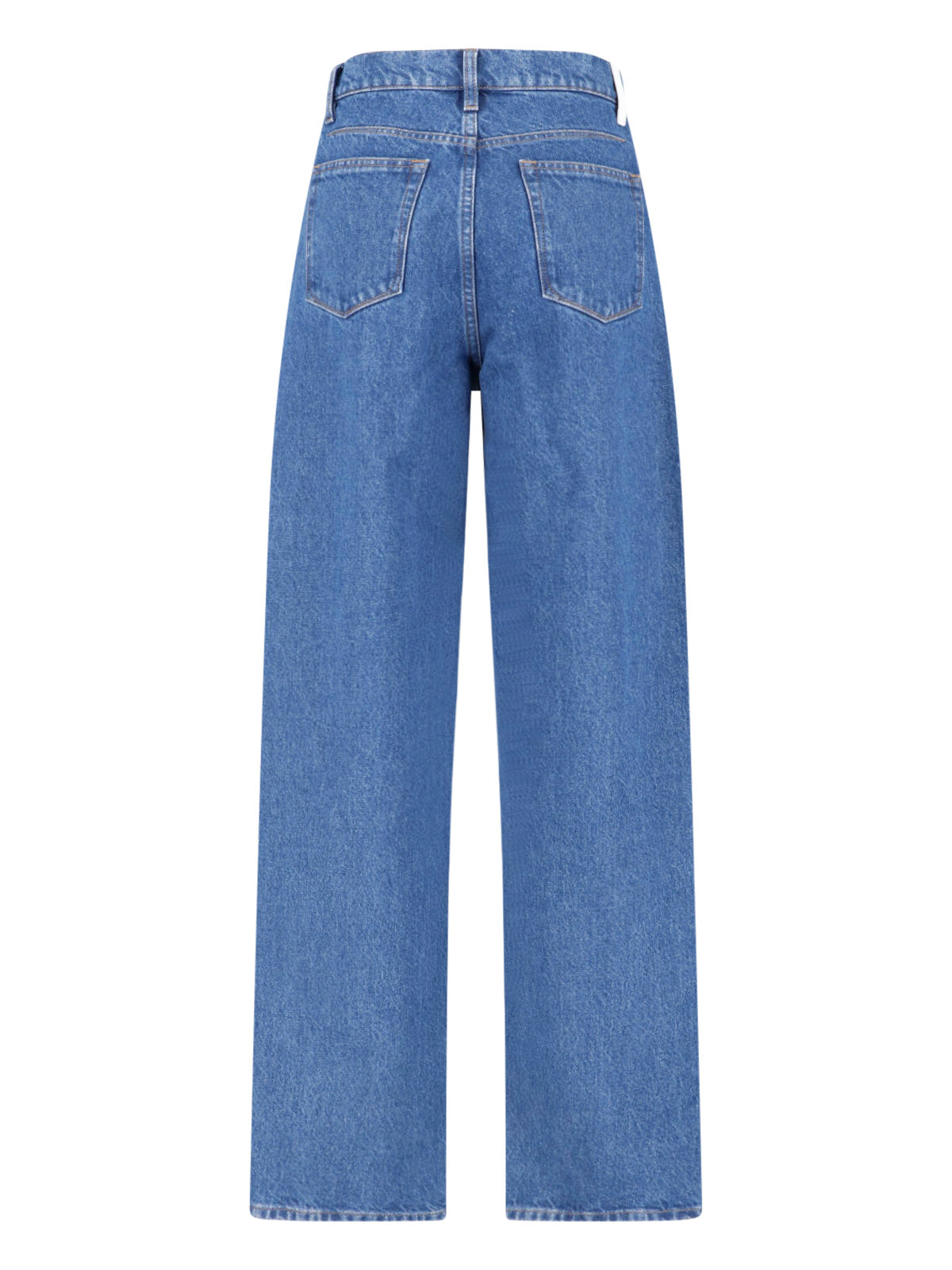 Blue Mid-Rise Straight-Leg Denim Jeans