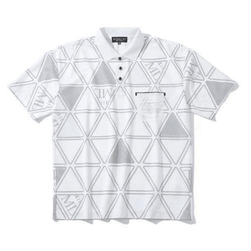 Geometric Pattern Short-Sleeved Polo Shirt