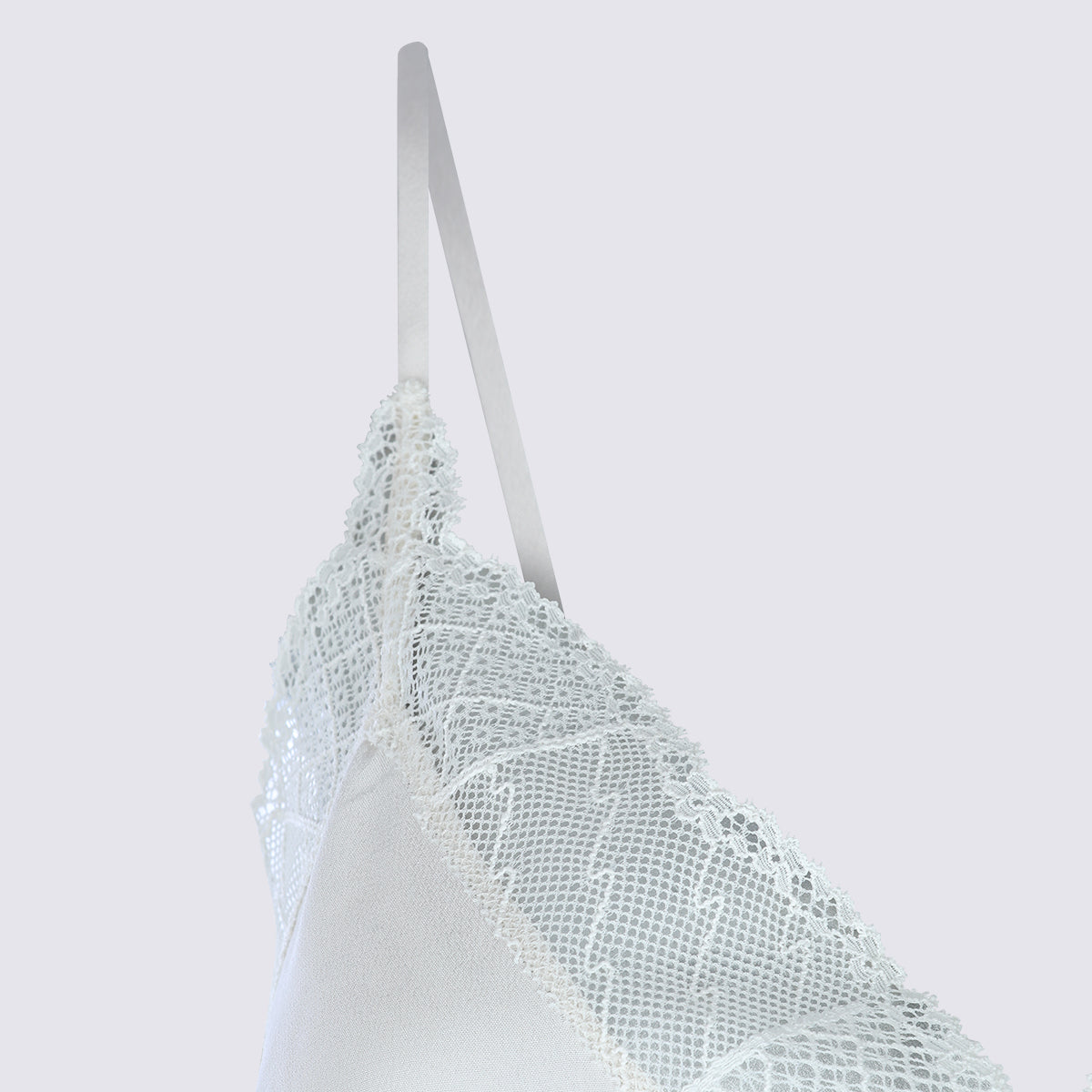 Silk Top with Intricate Lace and V-Neckline
