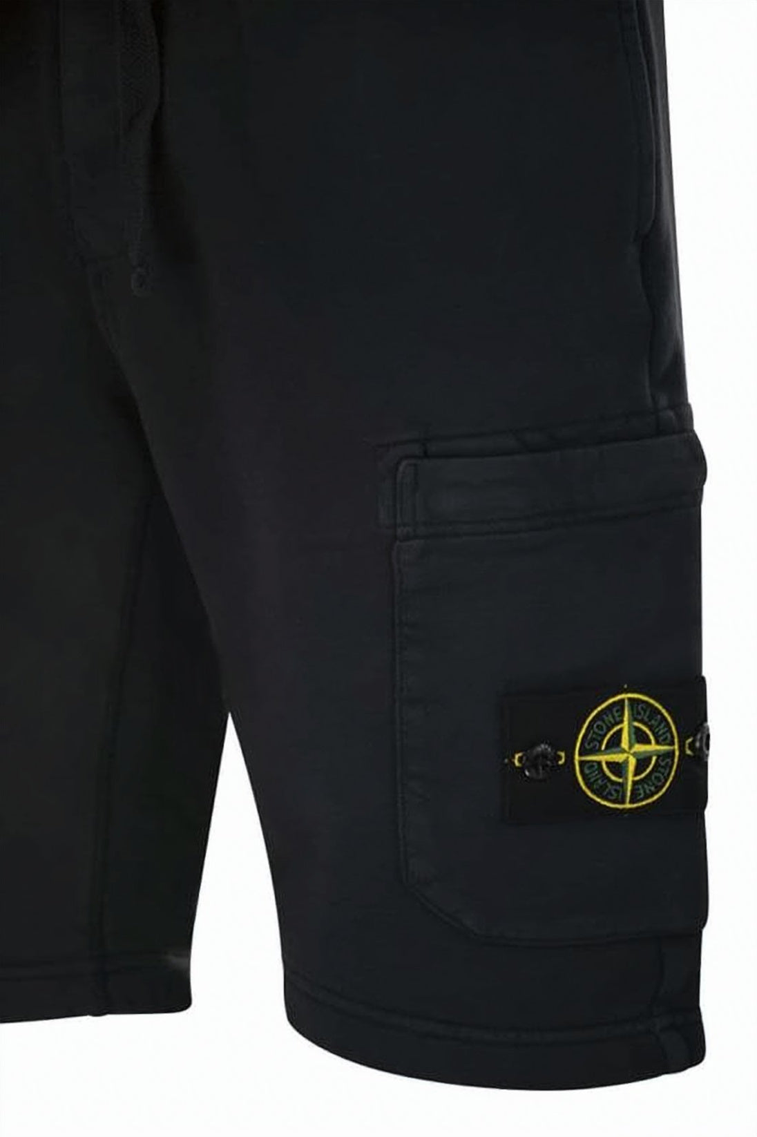 Black Cotton Shorts with Adjustable Drawstring