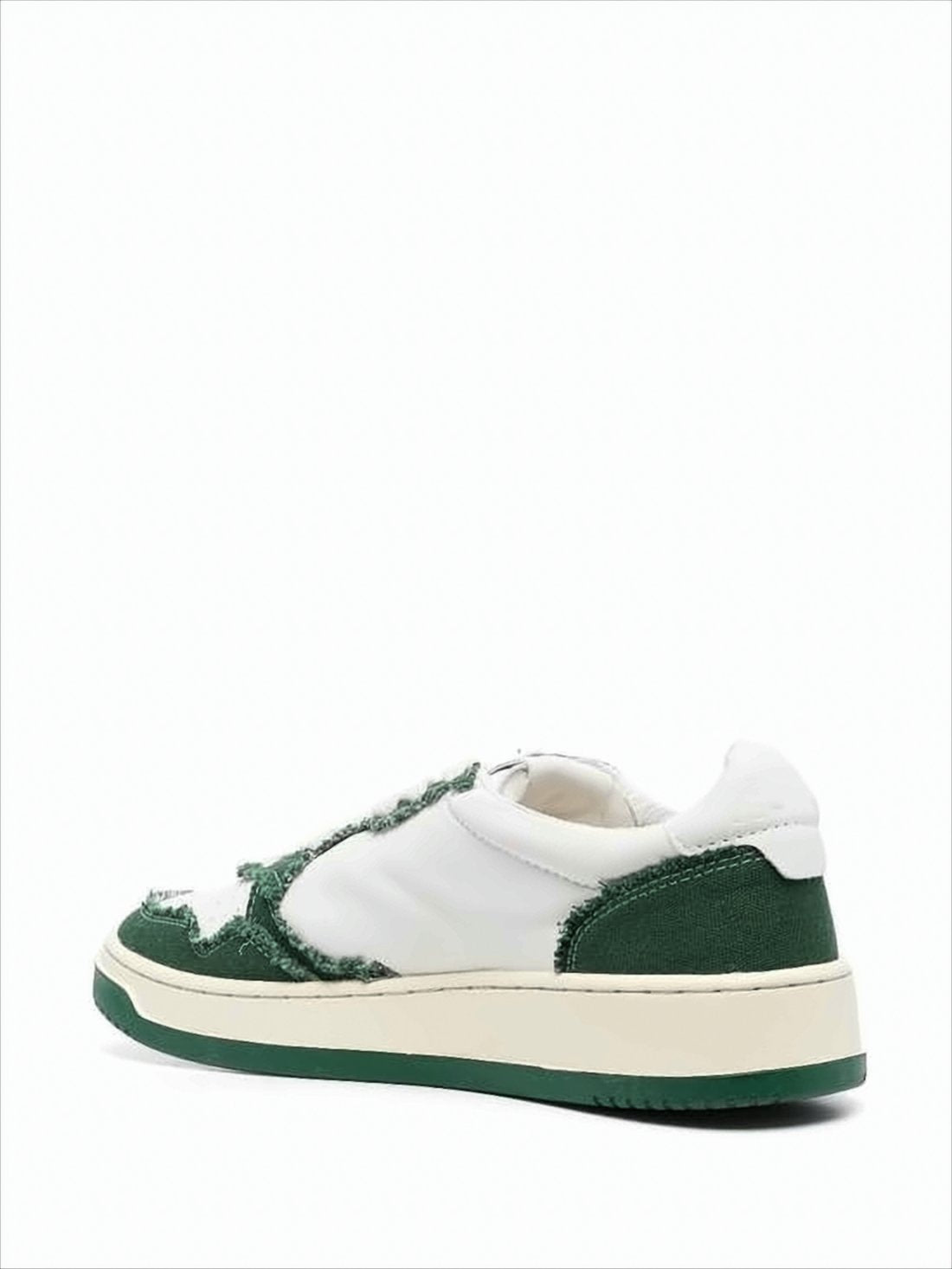 Low-Top Sneaker with Goat Leather and Canvas Accents