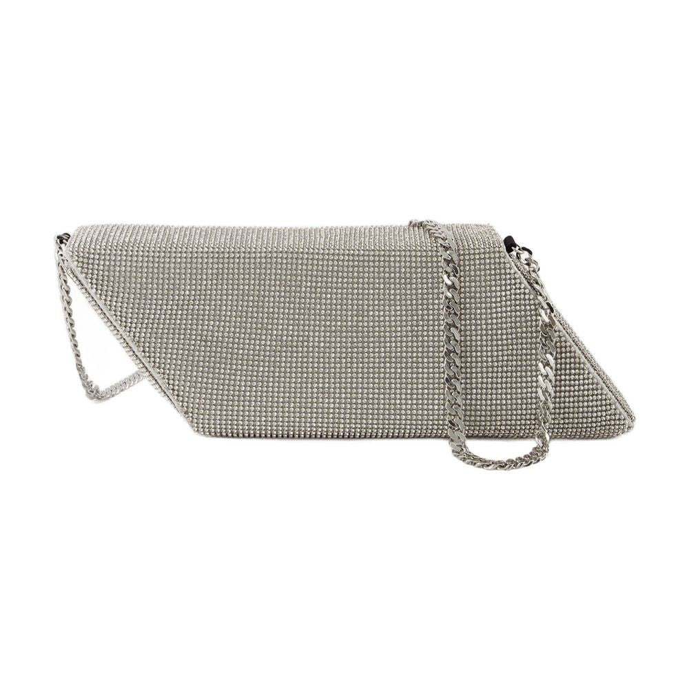 Parallelogram Brass Shoulder Bag With Textured Metallic Finish