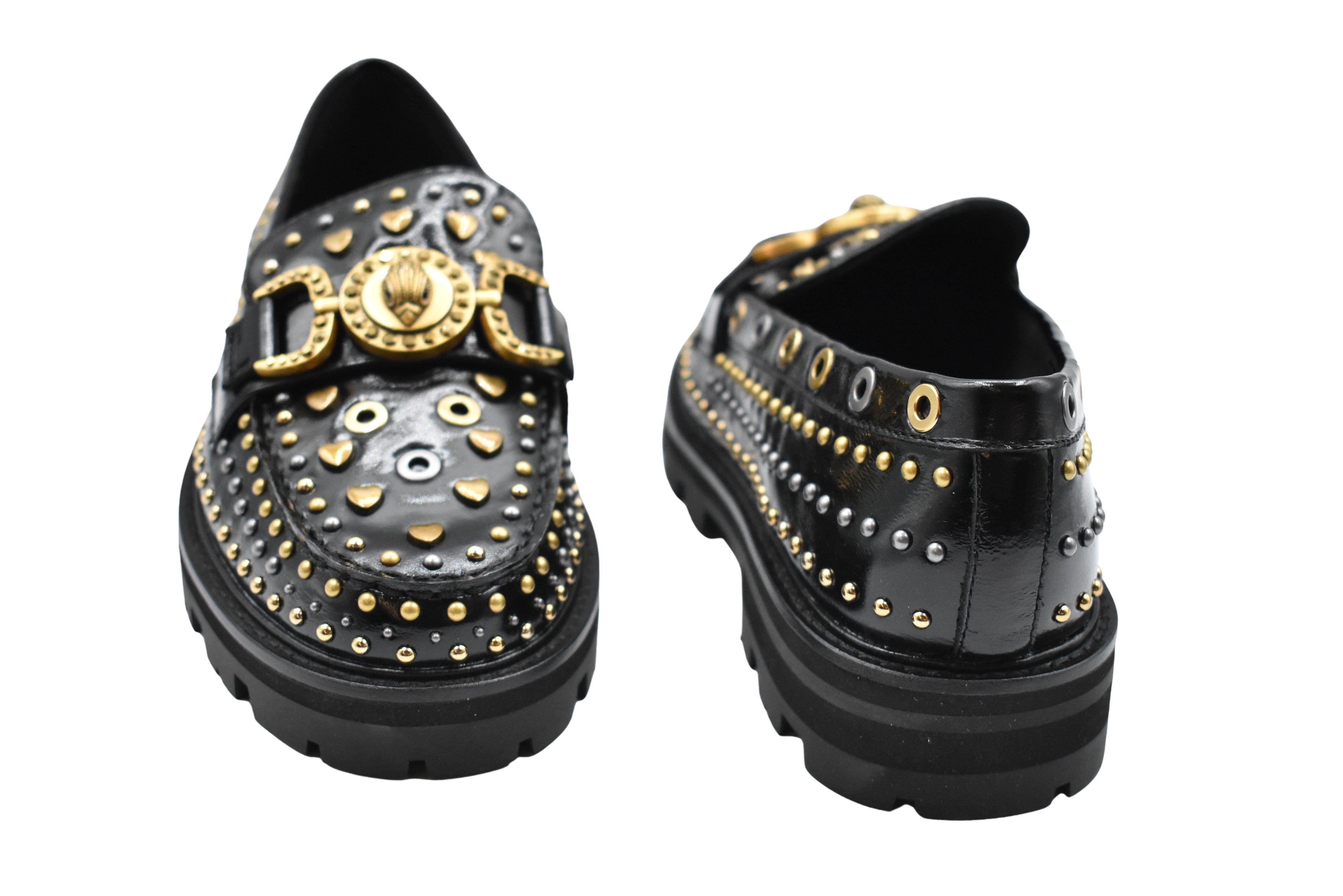Black Loafers With Gold Buckle