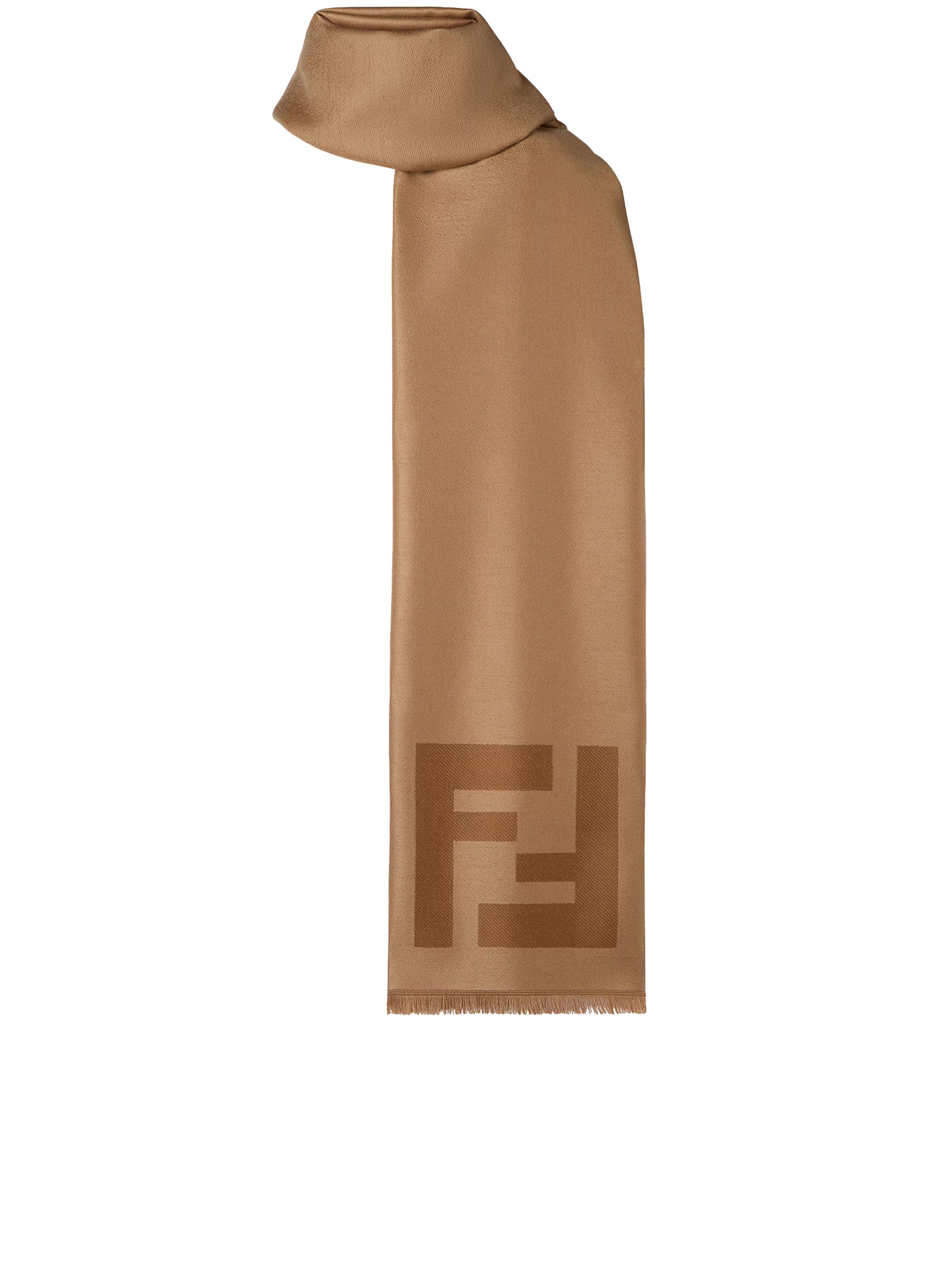 FF Long Rectangular Warm Camel Scarf