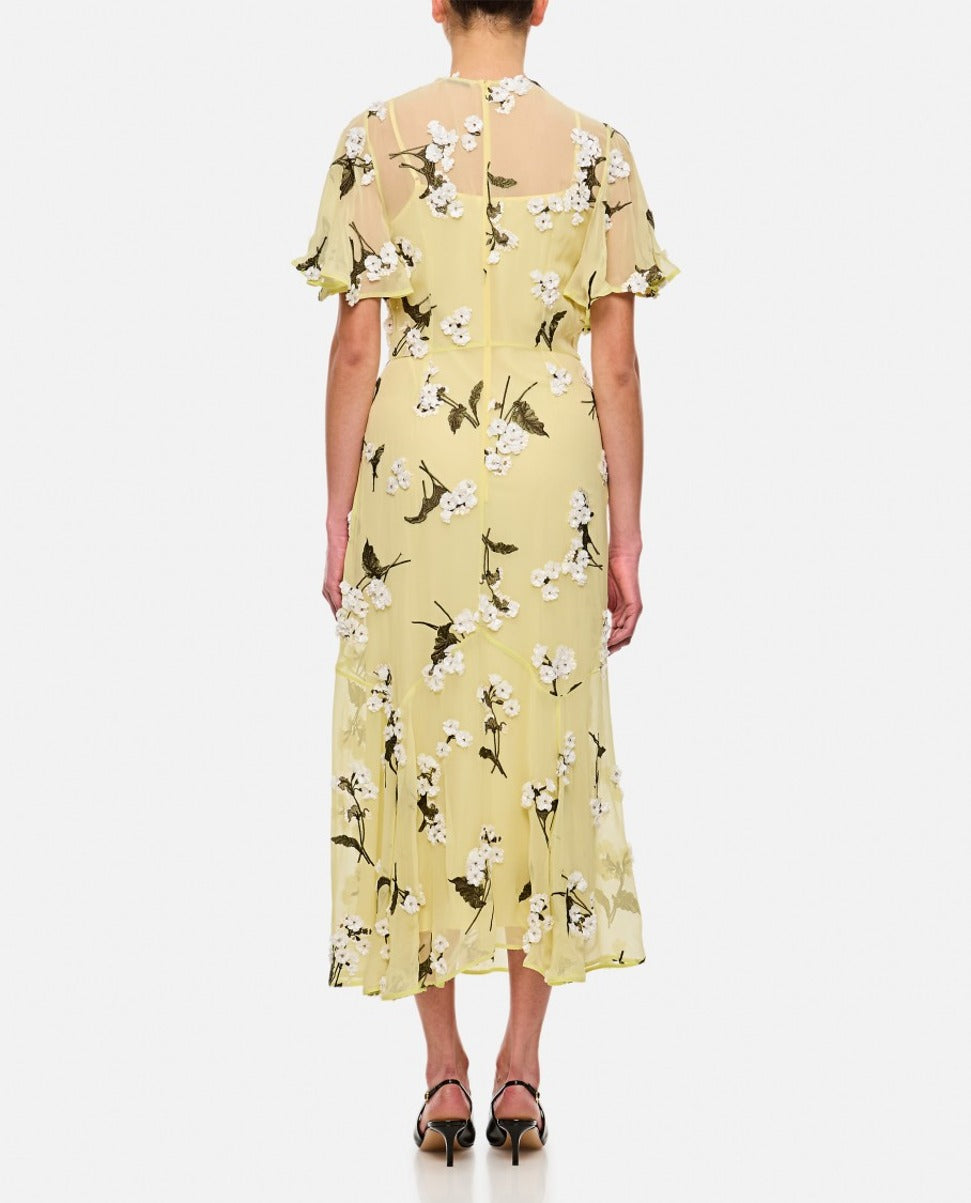 Yellow Midi Cocktail Dress