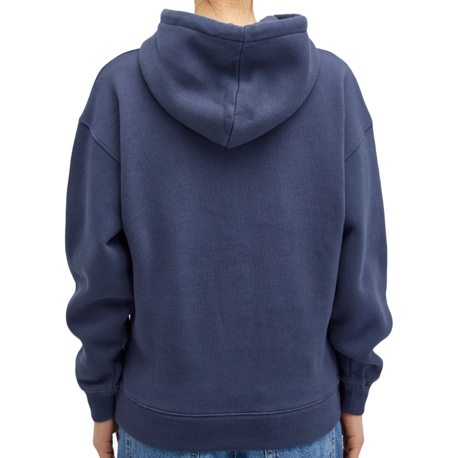 Deep Blue Hooded Sweatshirt With Embroidered Logo