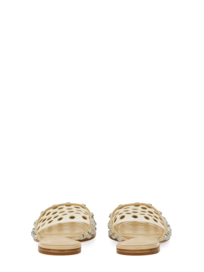 "Rhodes"Transparent Sandals With Metallic Studs