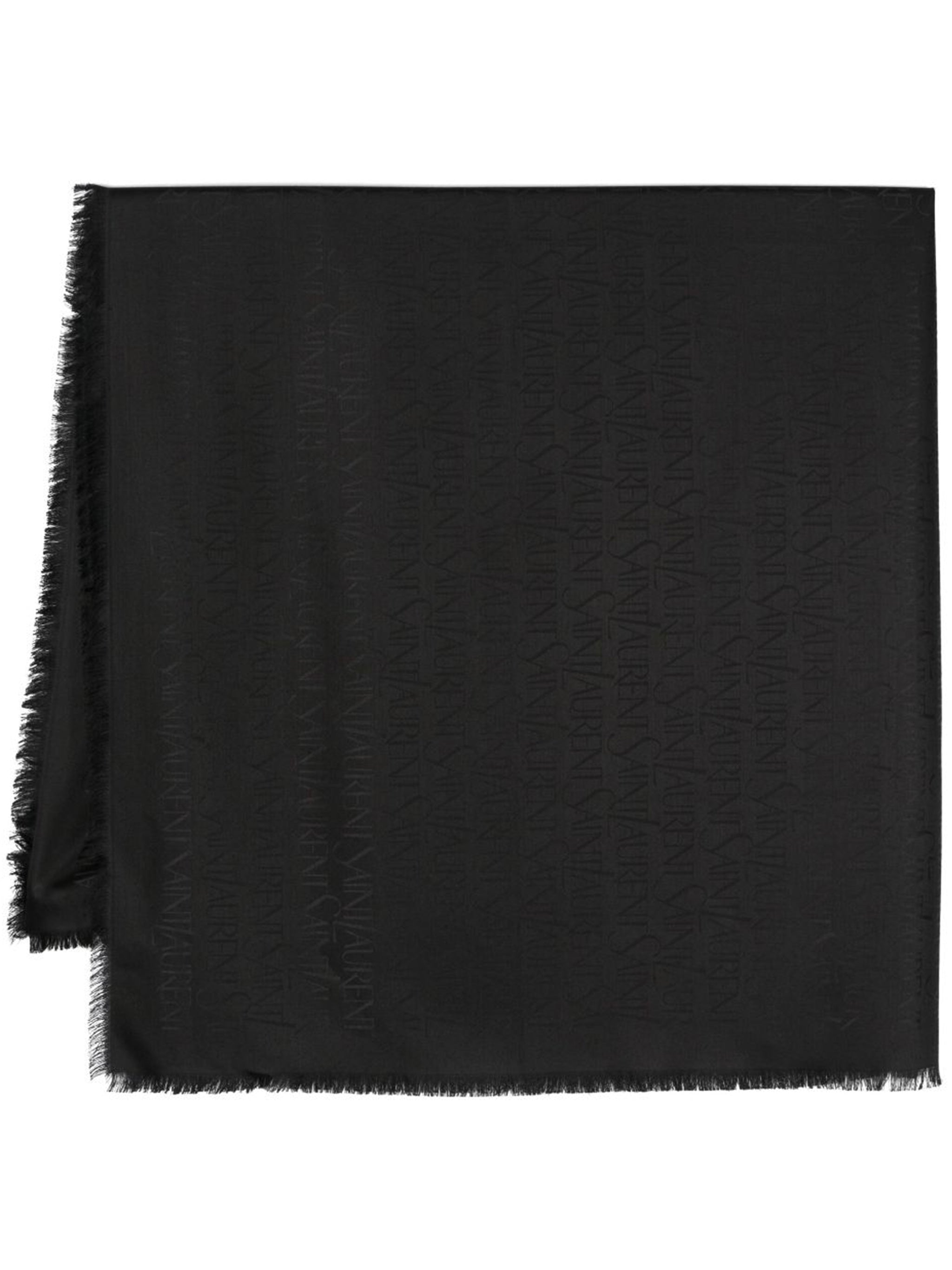 Black Sciarpa Jacquard Silk/Wool Scarf