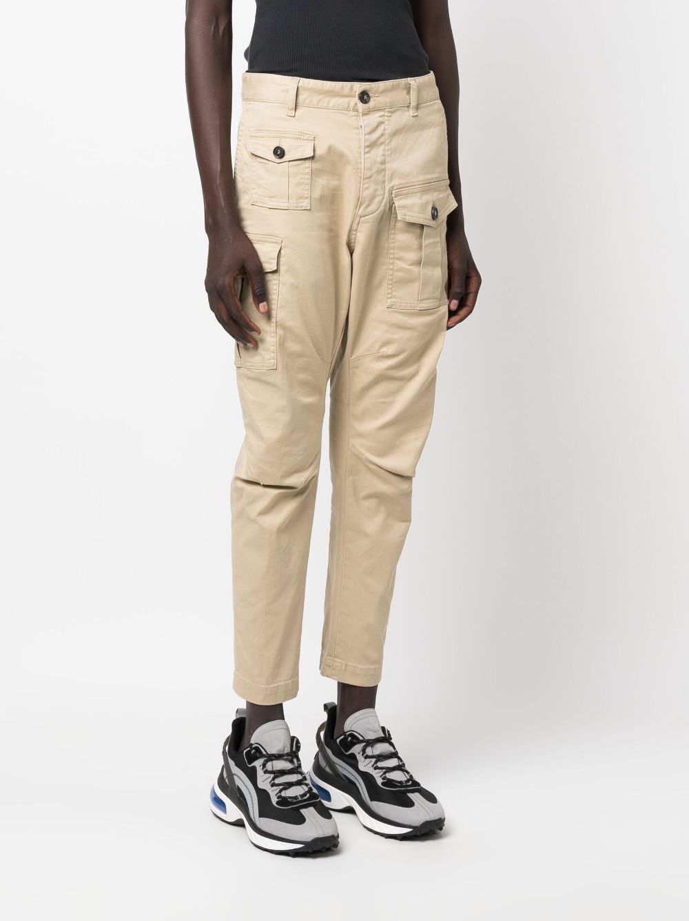 Beige Stretch-Cotton Trousers