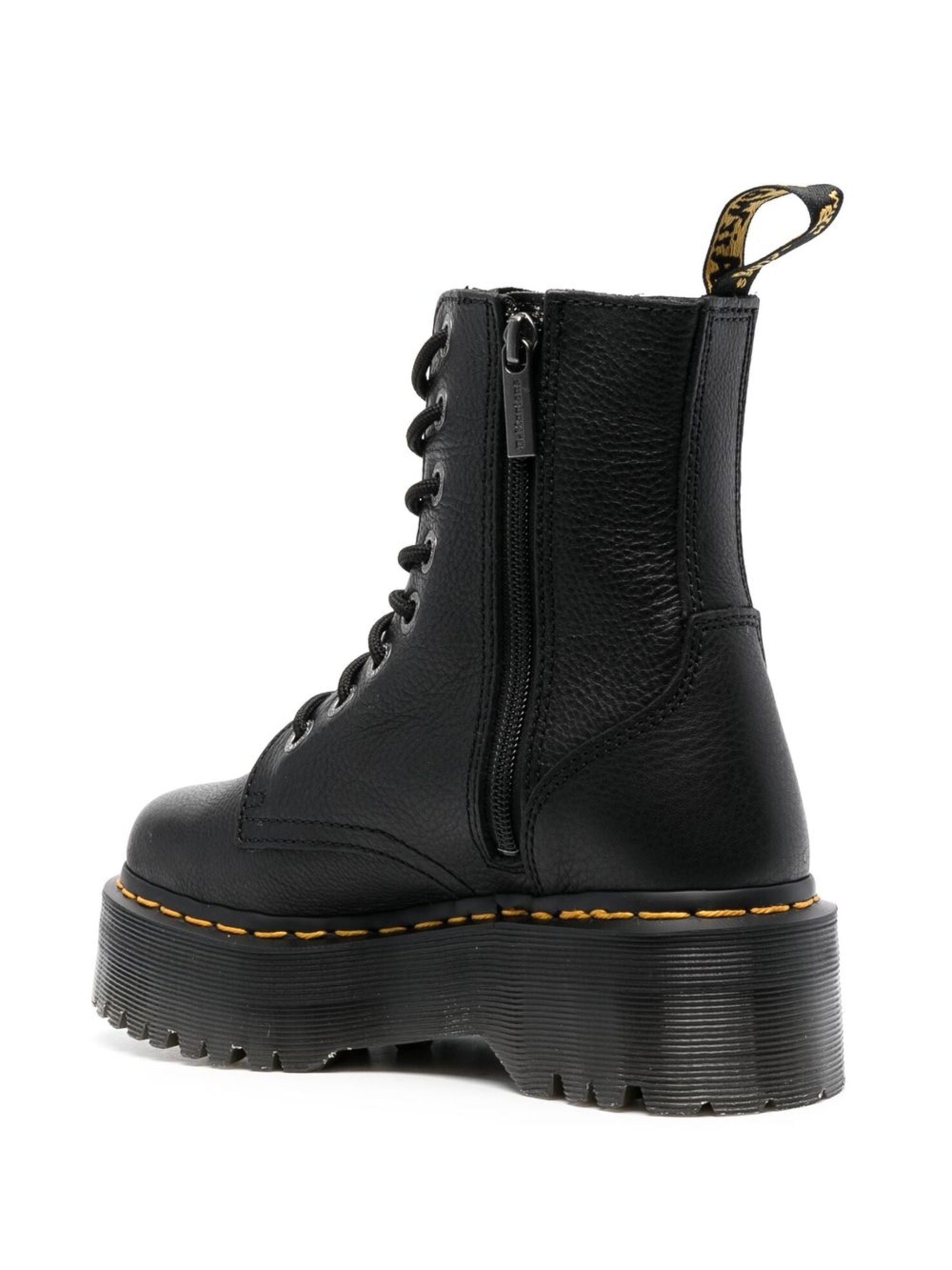Chunky Platform Ankle Boot with Lace-Up Front and Side Zipper